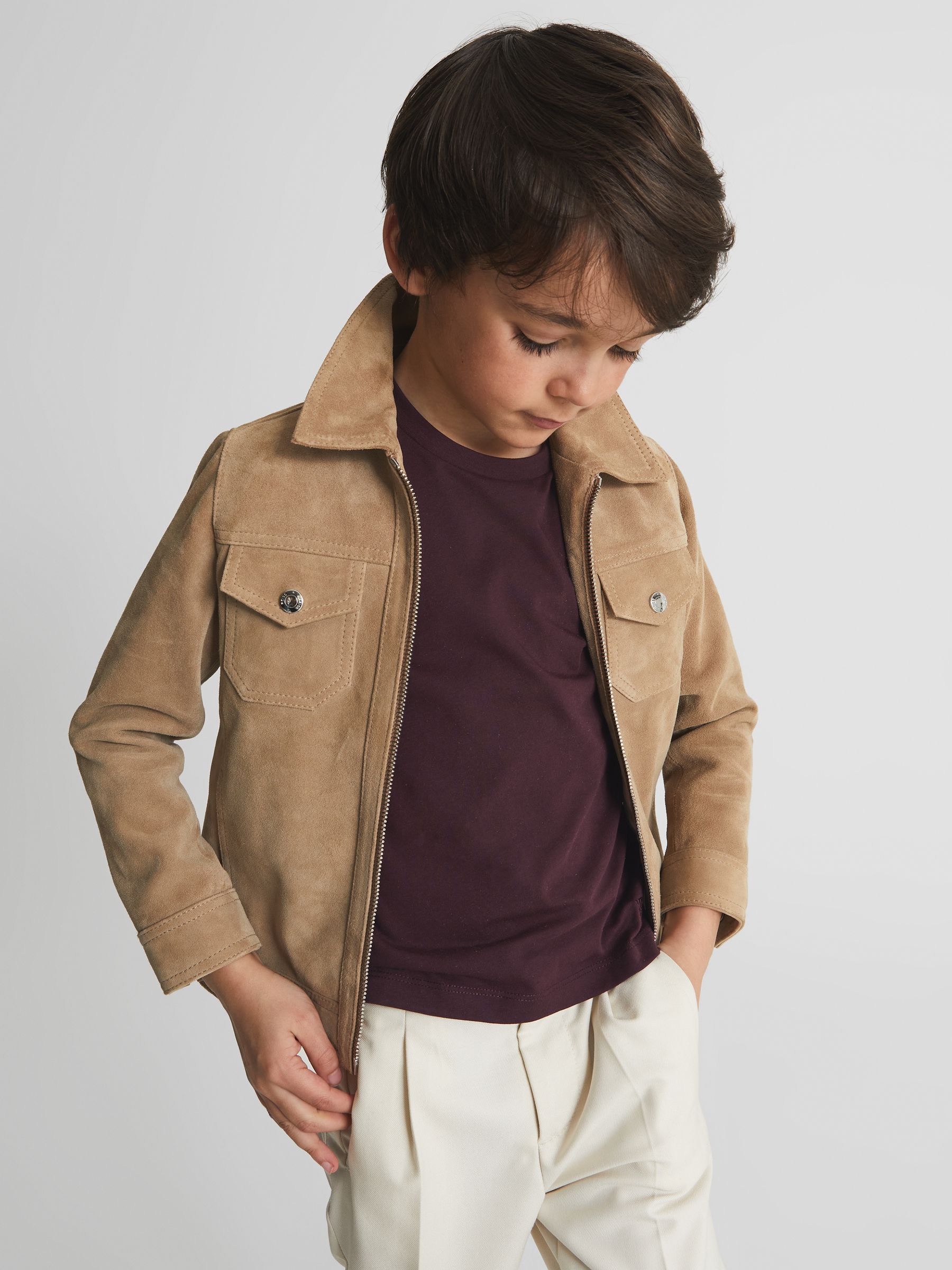 Crew Neck T-shirt in Bordeaux - Image 2 of 6 Crew Neck T-shirt in Bordeaux - Image 2 of 6