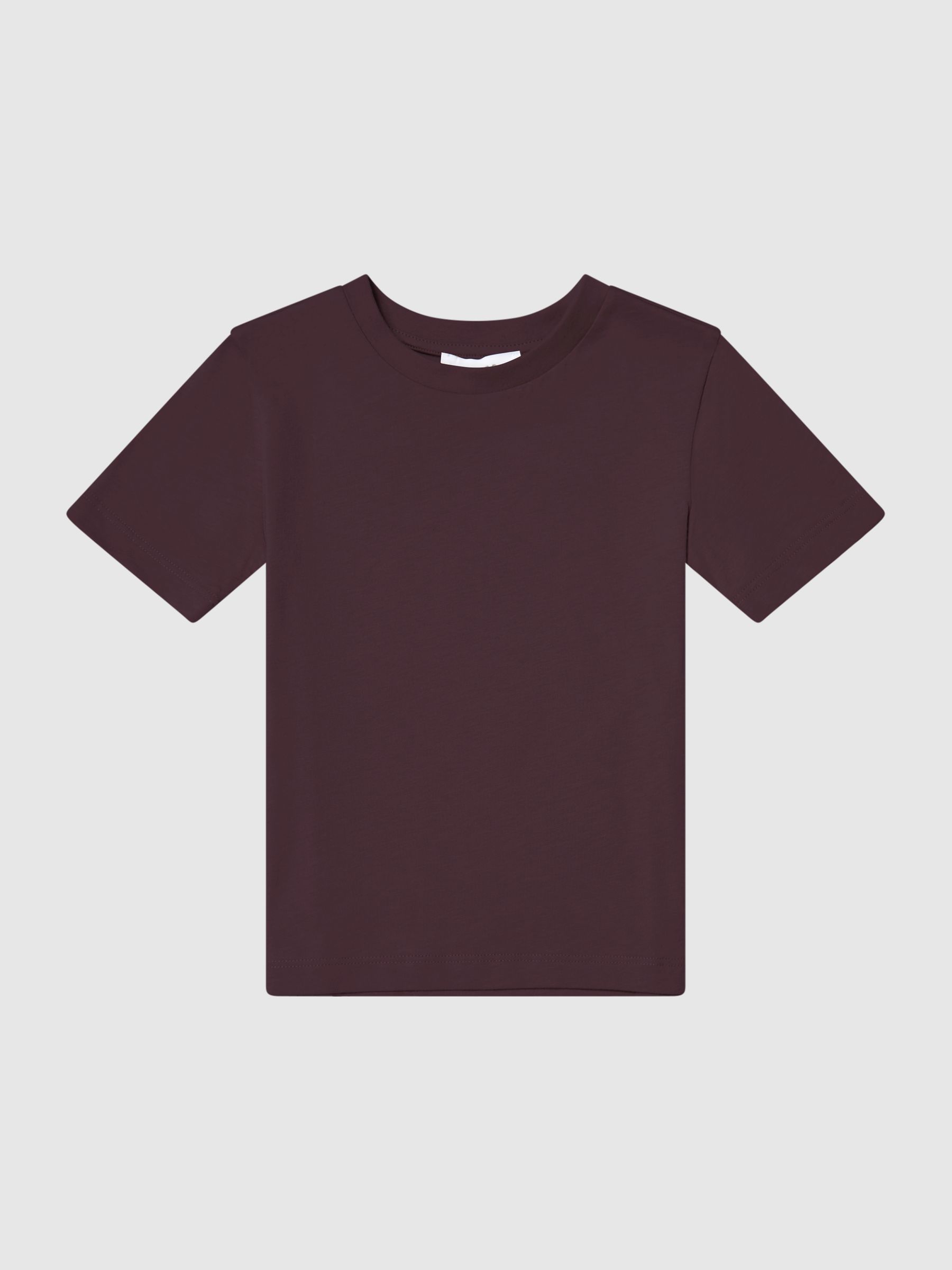 Crew Neck T-shirt in Bordeaux - Image 6 of 6