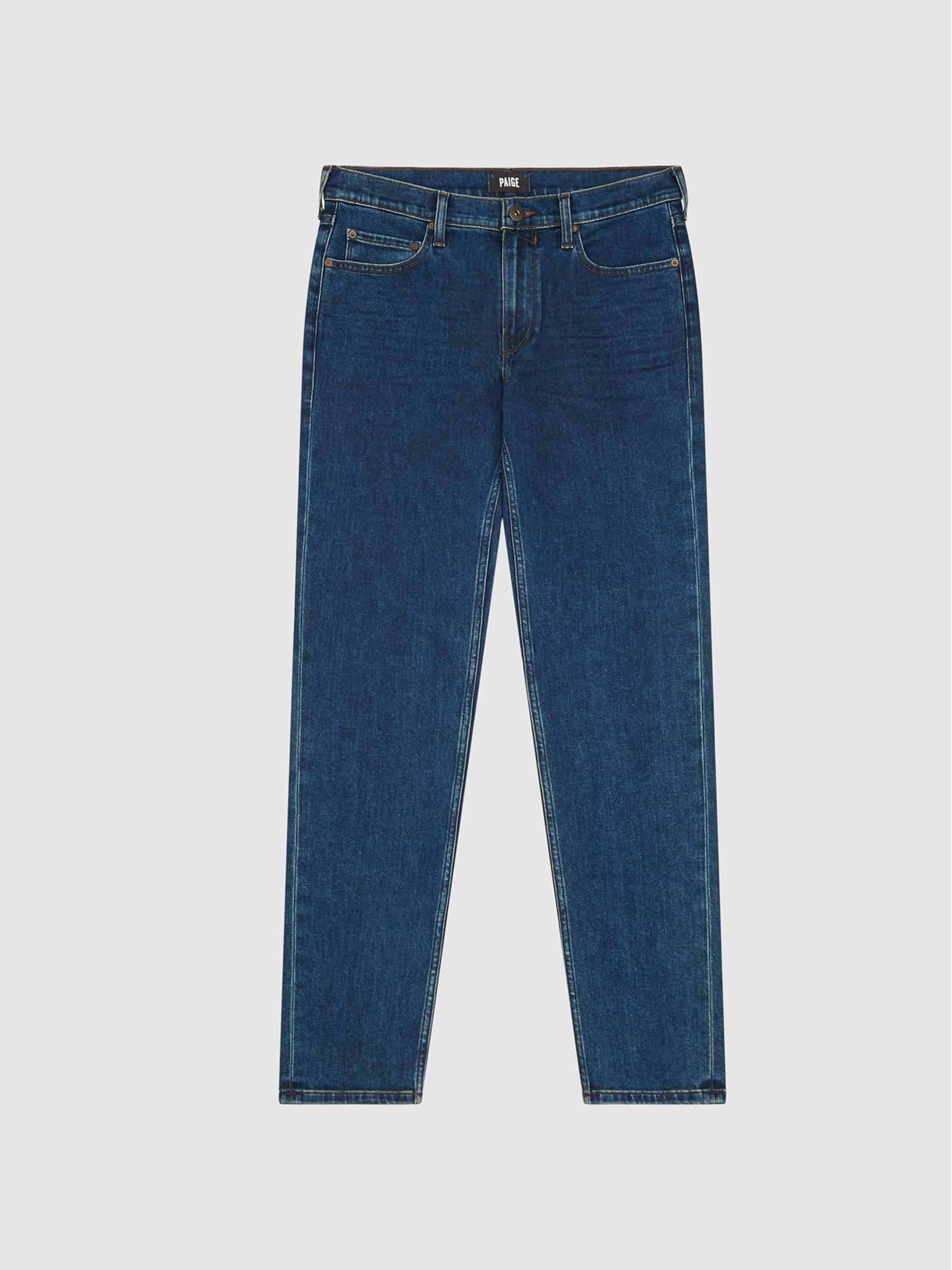 Paige High Stretch Slim Fit Jeans in Mid Indigo - Image 2 of 5
