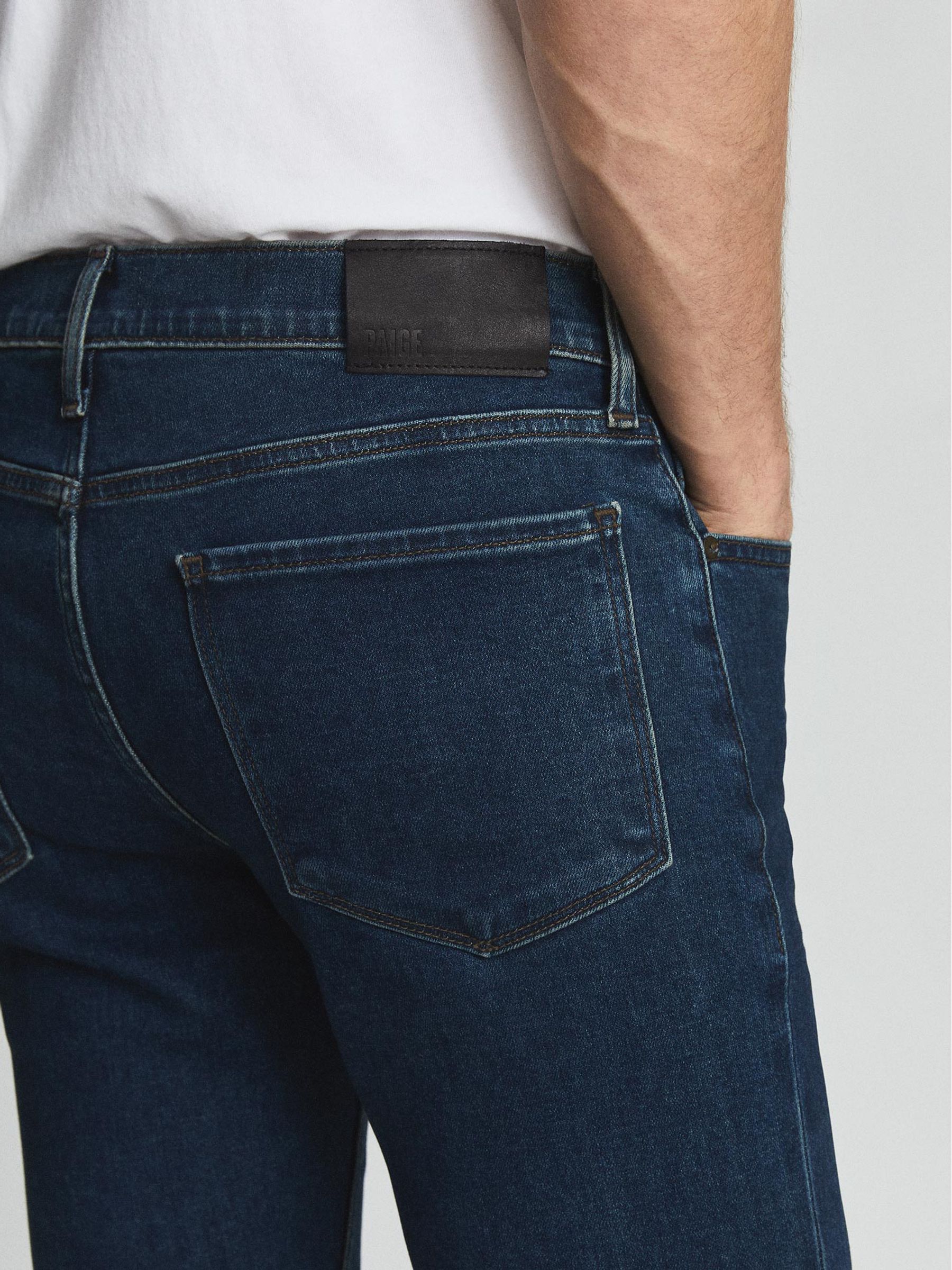 Paige High Stretch Slim Fit Jeans in Mid Indigo - Image 4 of 5