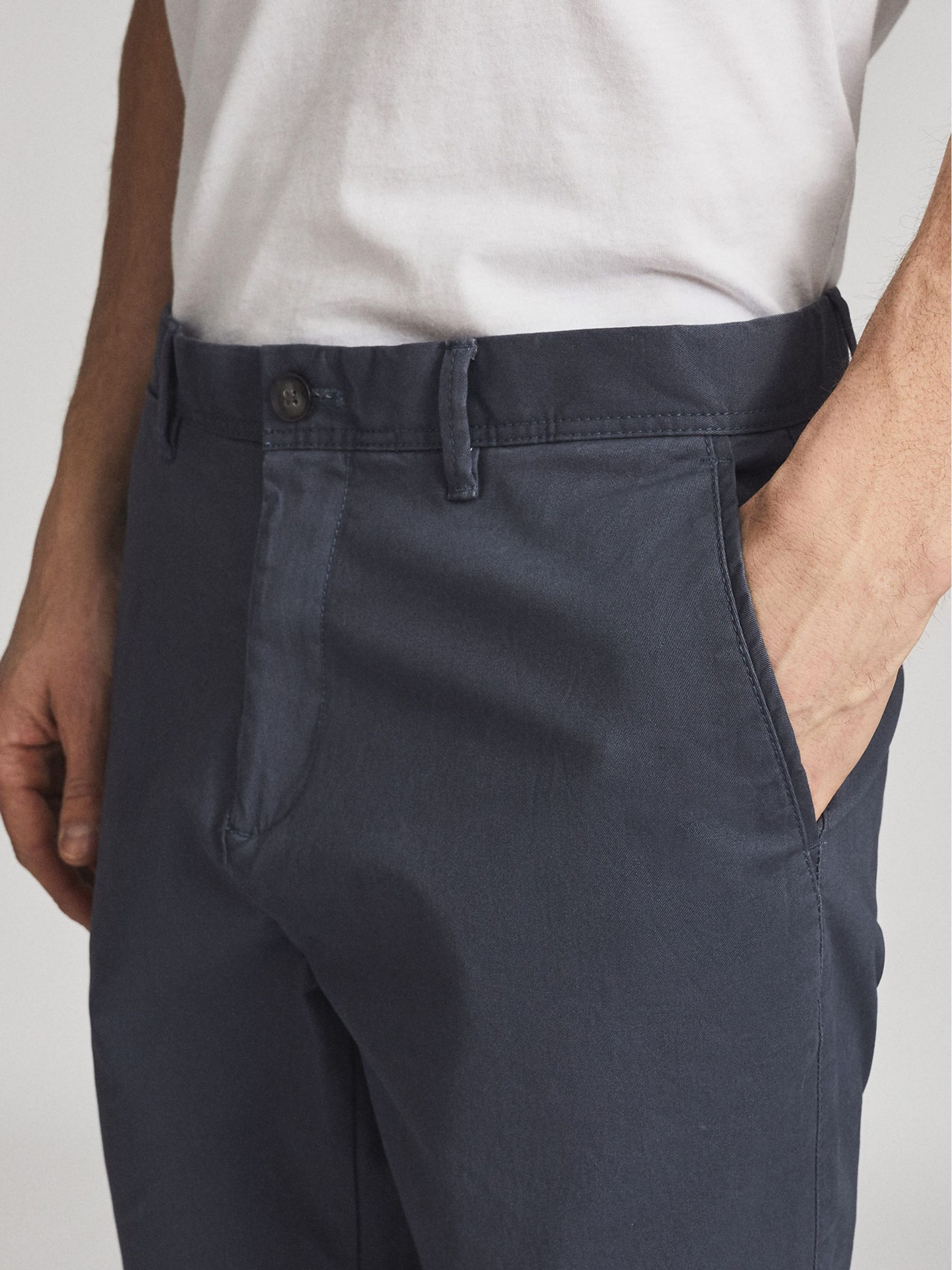 Slim Fit Washed Chinos in Airforce Blue - image 4