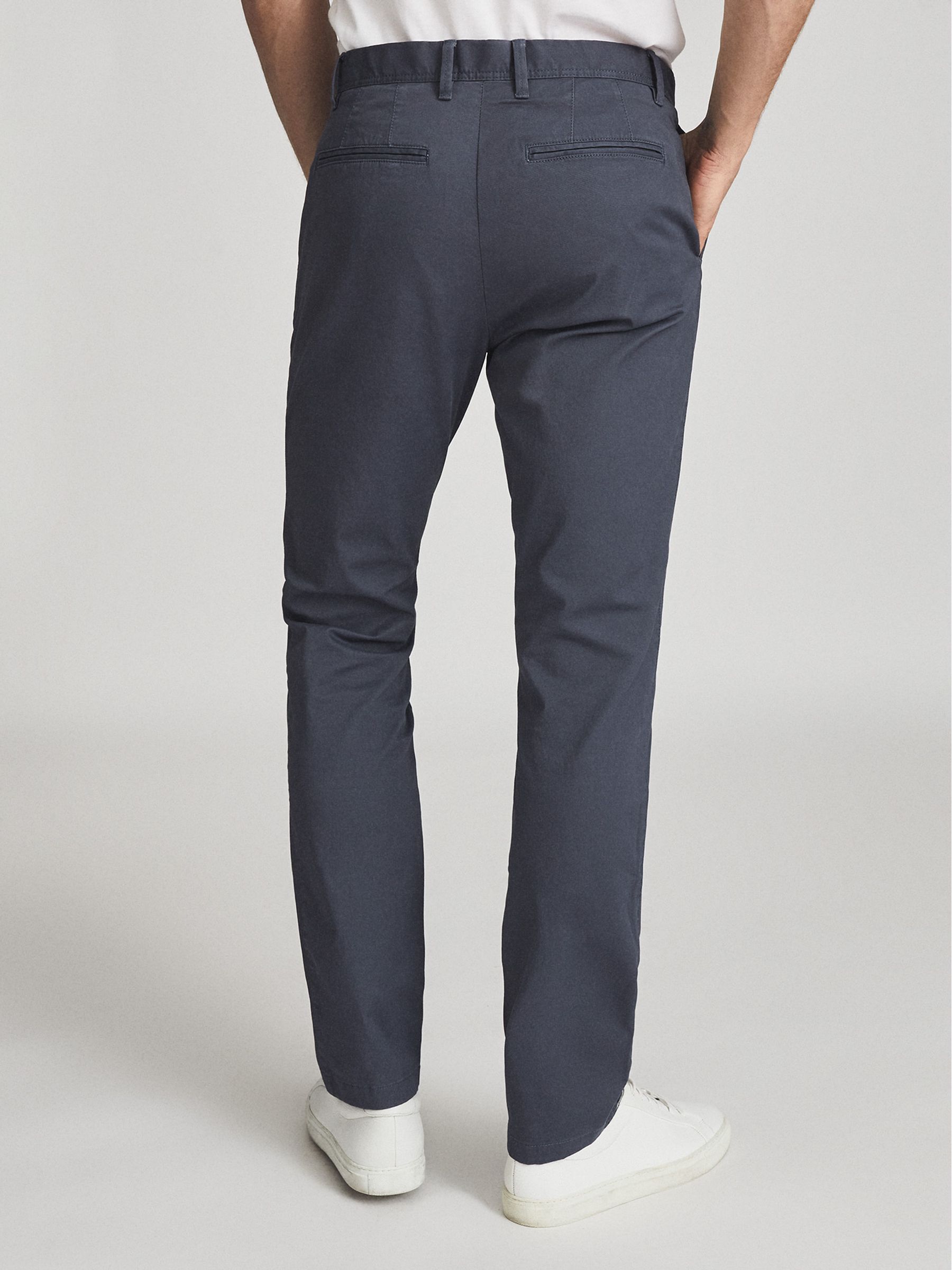Slim Fit Washed Chinos in Airforce Blue - image 5