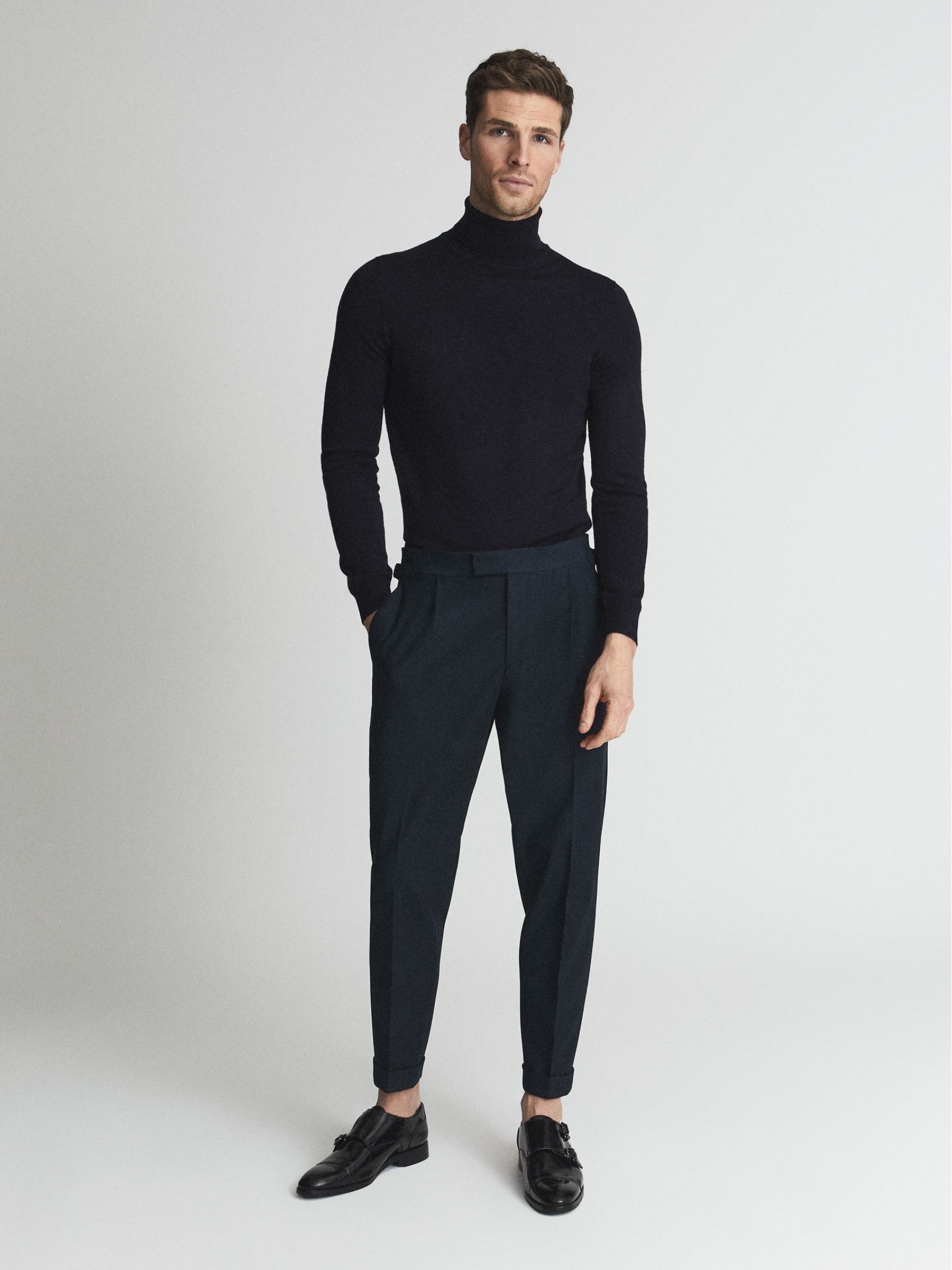 Relaxed Fit Twill Trousers in Navy - Image 1 of 5 Relaxed Fit Twill Trousers in Navy - Image 1 of 5