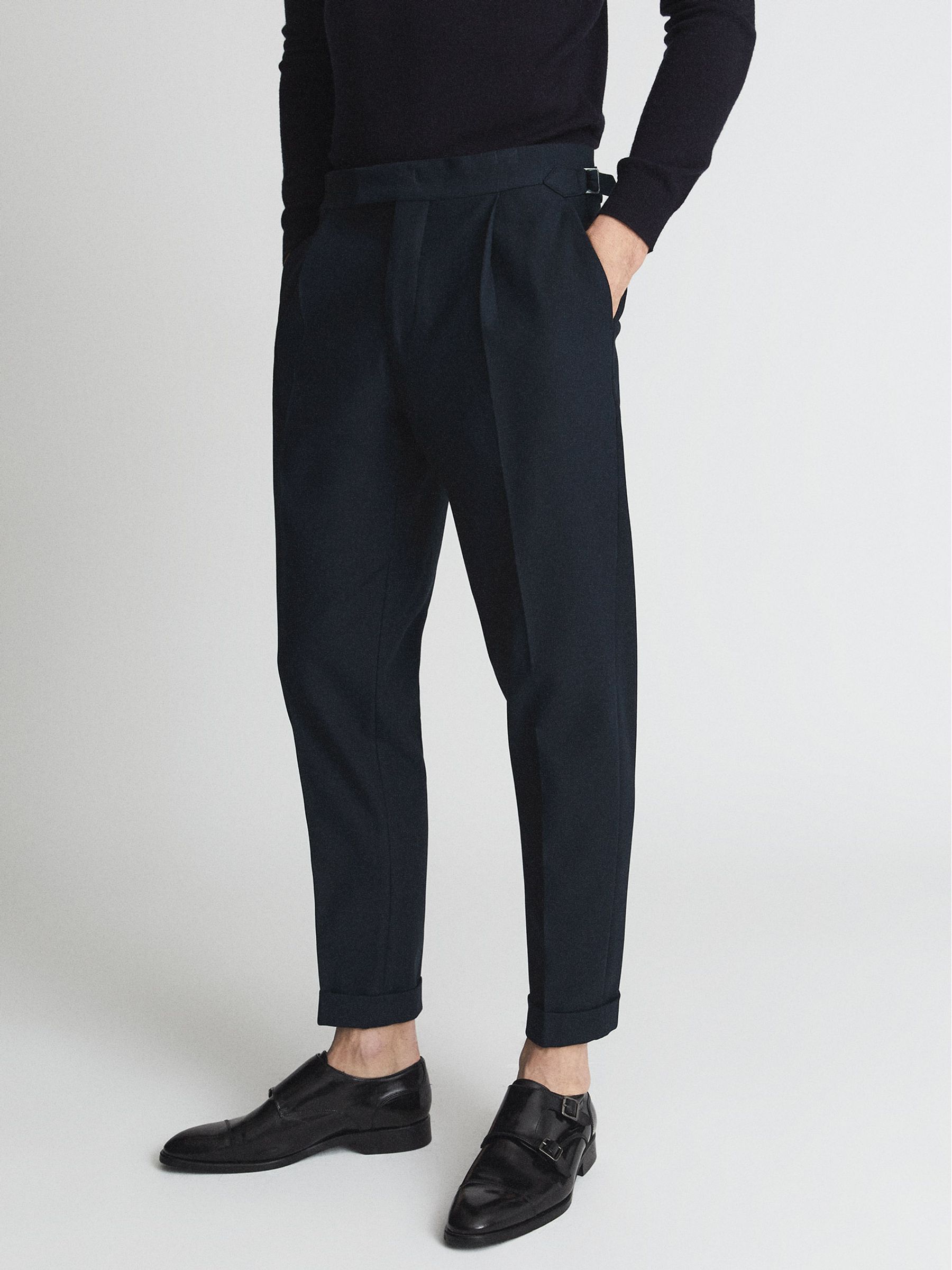 Relaxed Fit Twill Trousers in Navy - Image 3 of 5