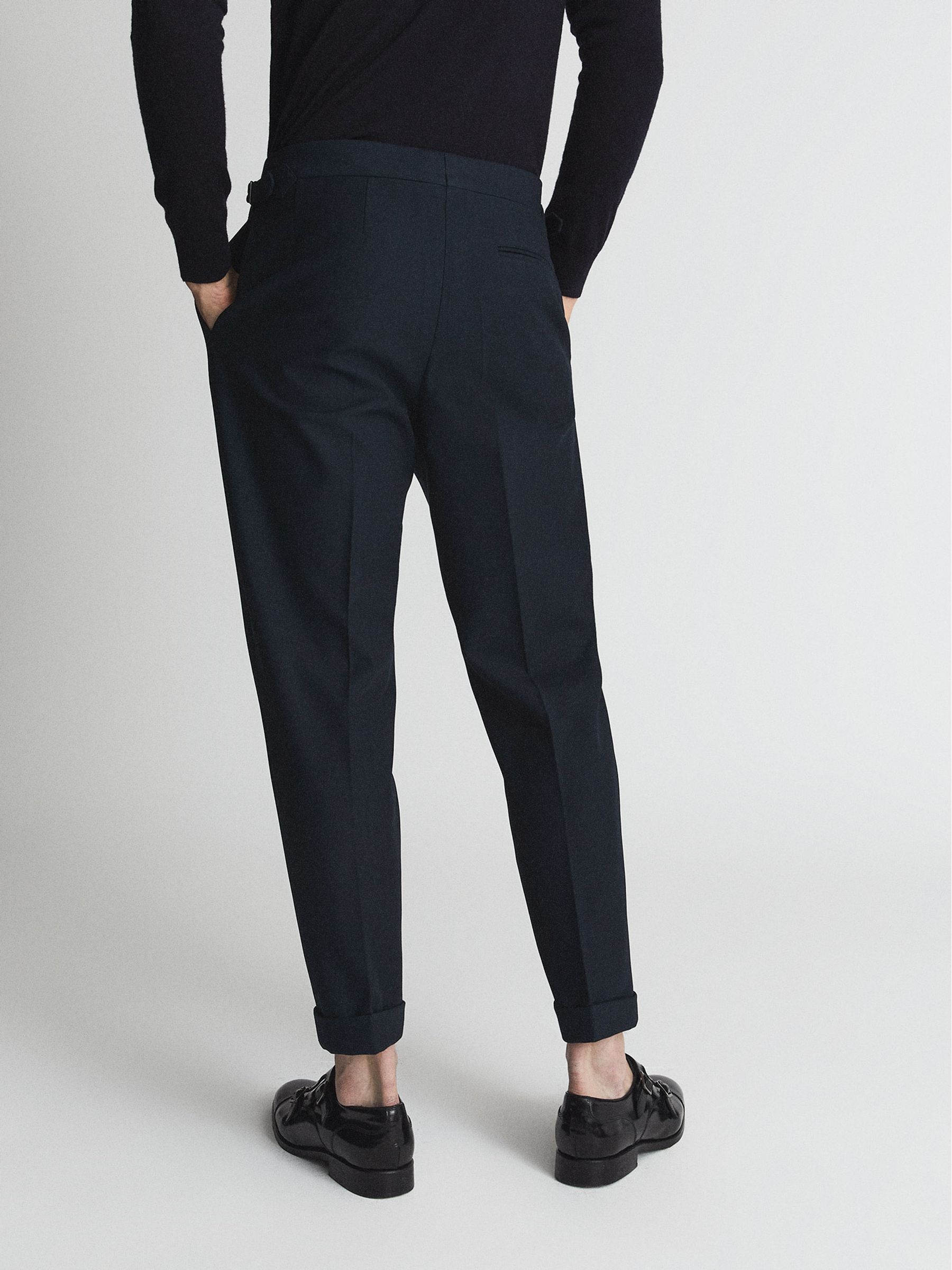 Relaxed Fit Twill Trousers in Navy - Image 4 of 5