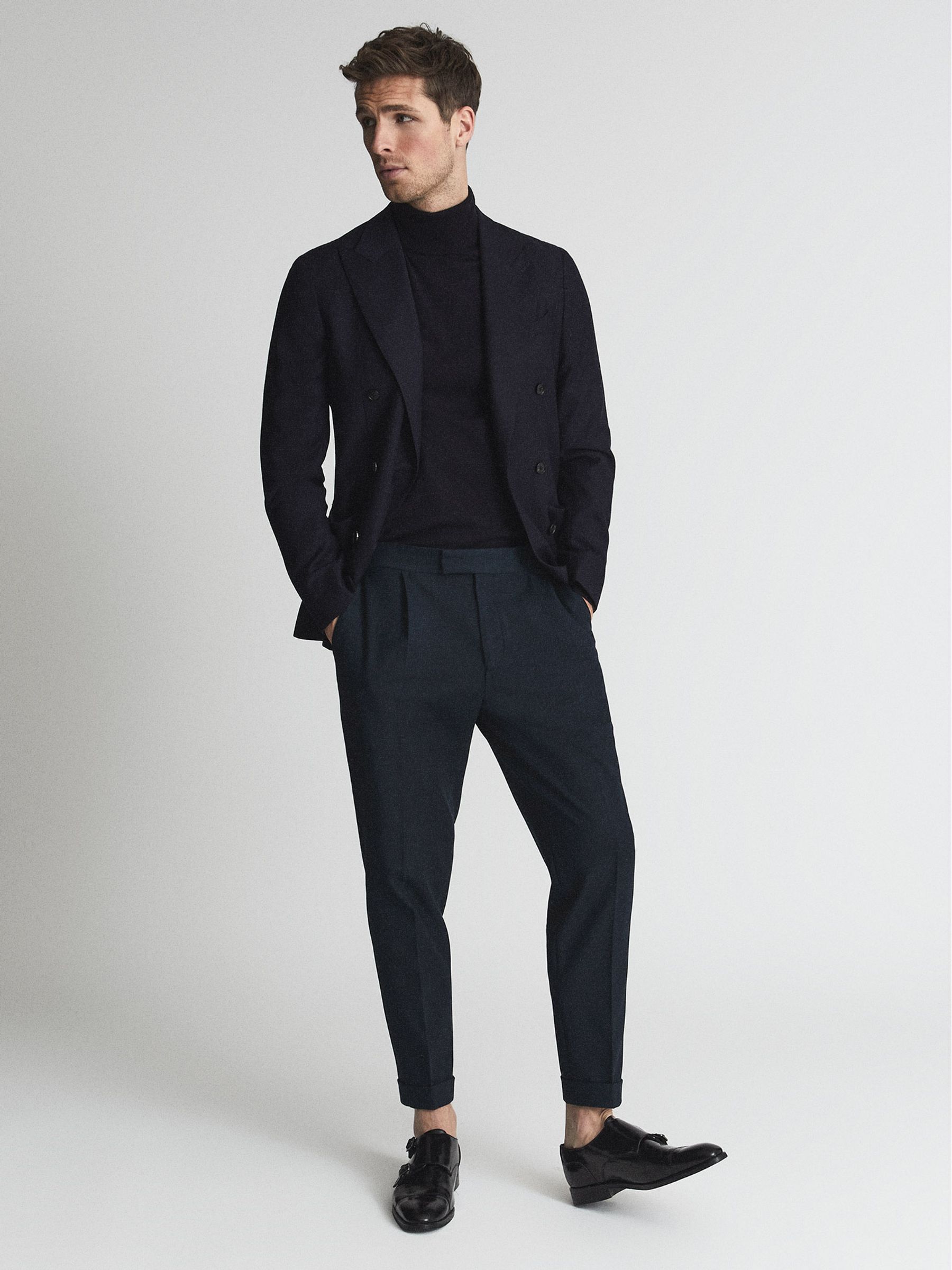 Relaxed Fit Twill Trousers in Navy - Image 5 of 5
