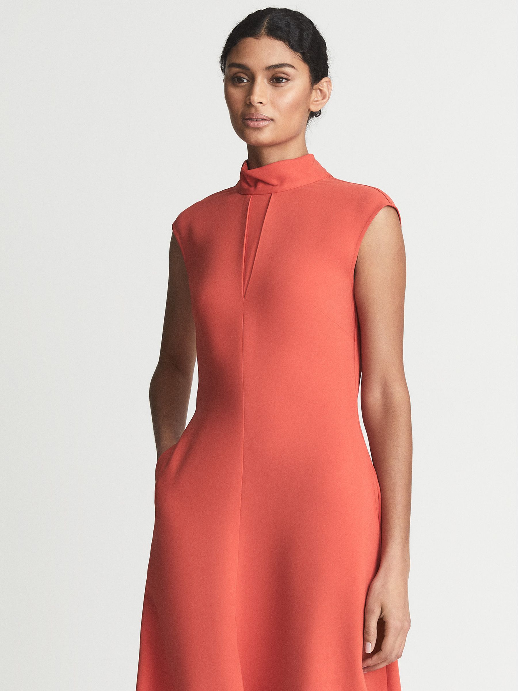 Regular Open Back Midi Dress in Orange - Image 6 of 6