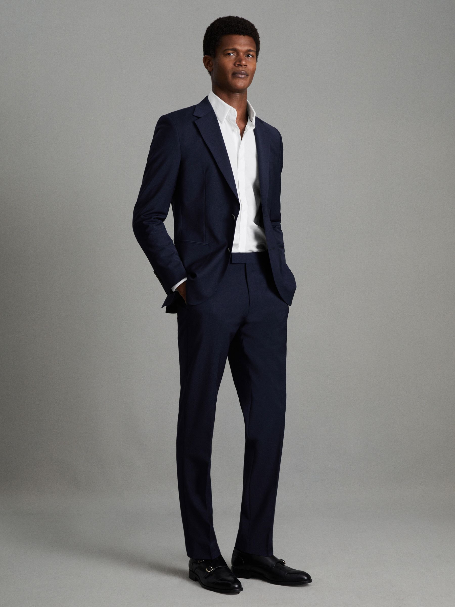 Slim Fit Cotton Blend Shirt in White - Image 8 of 8