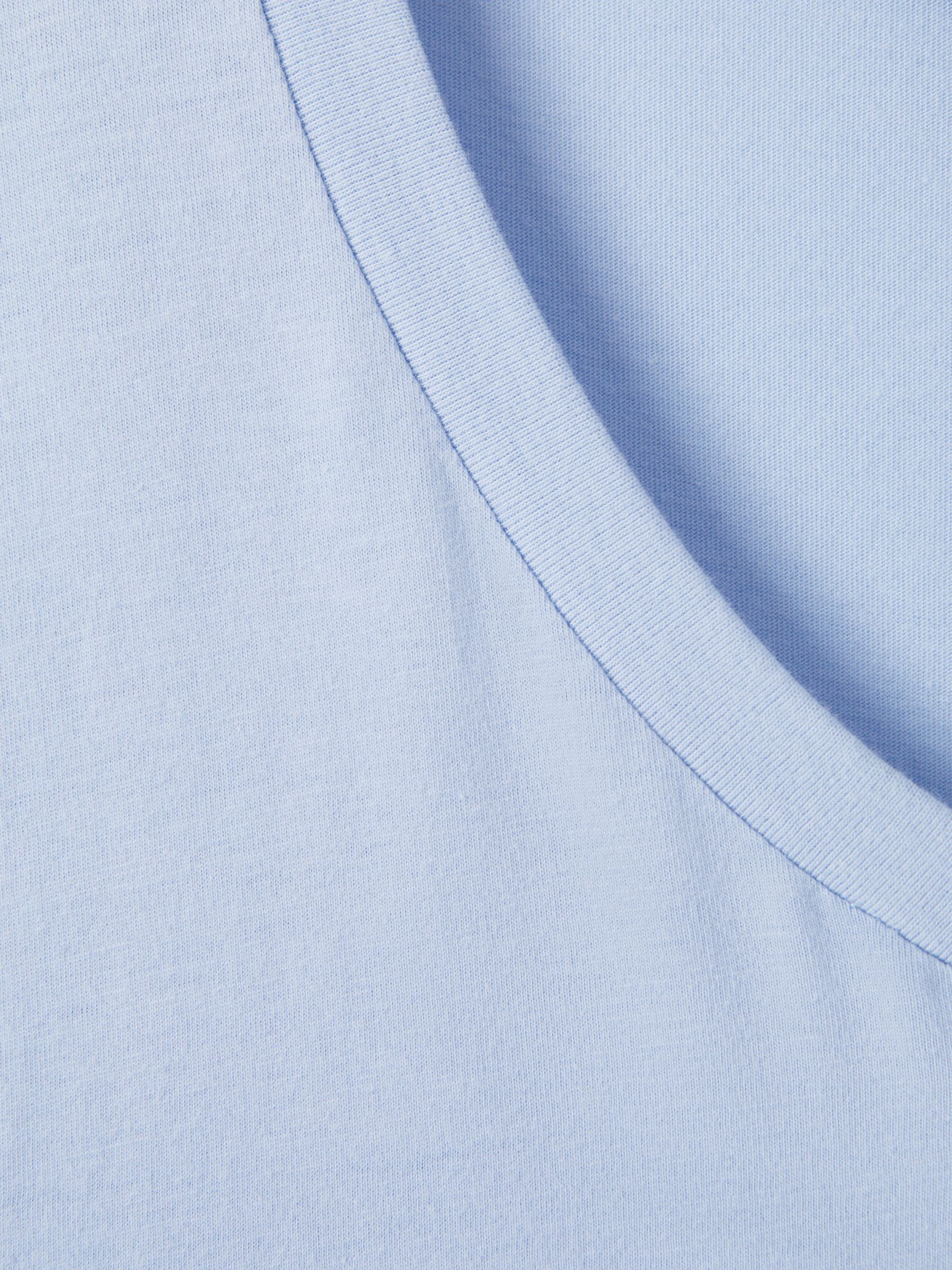 Cotton V-Neck T-Shirt in Soft Blue - Image 7 of 7