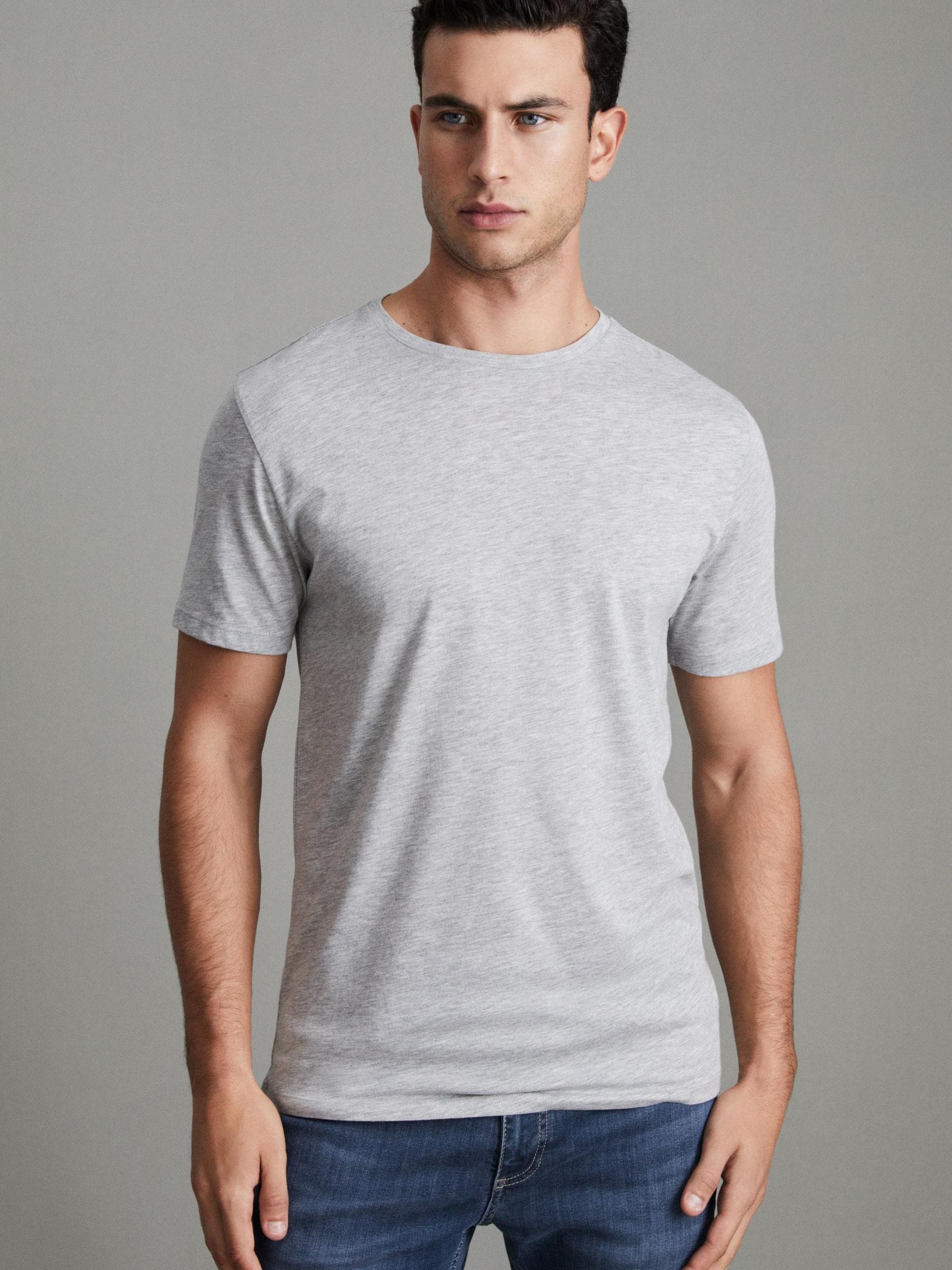 Crew Neck T-shirt in Grey - Image 1 of 6
