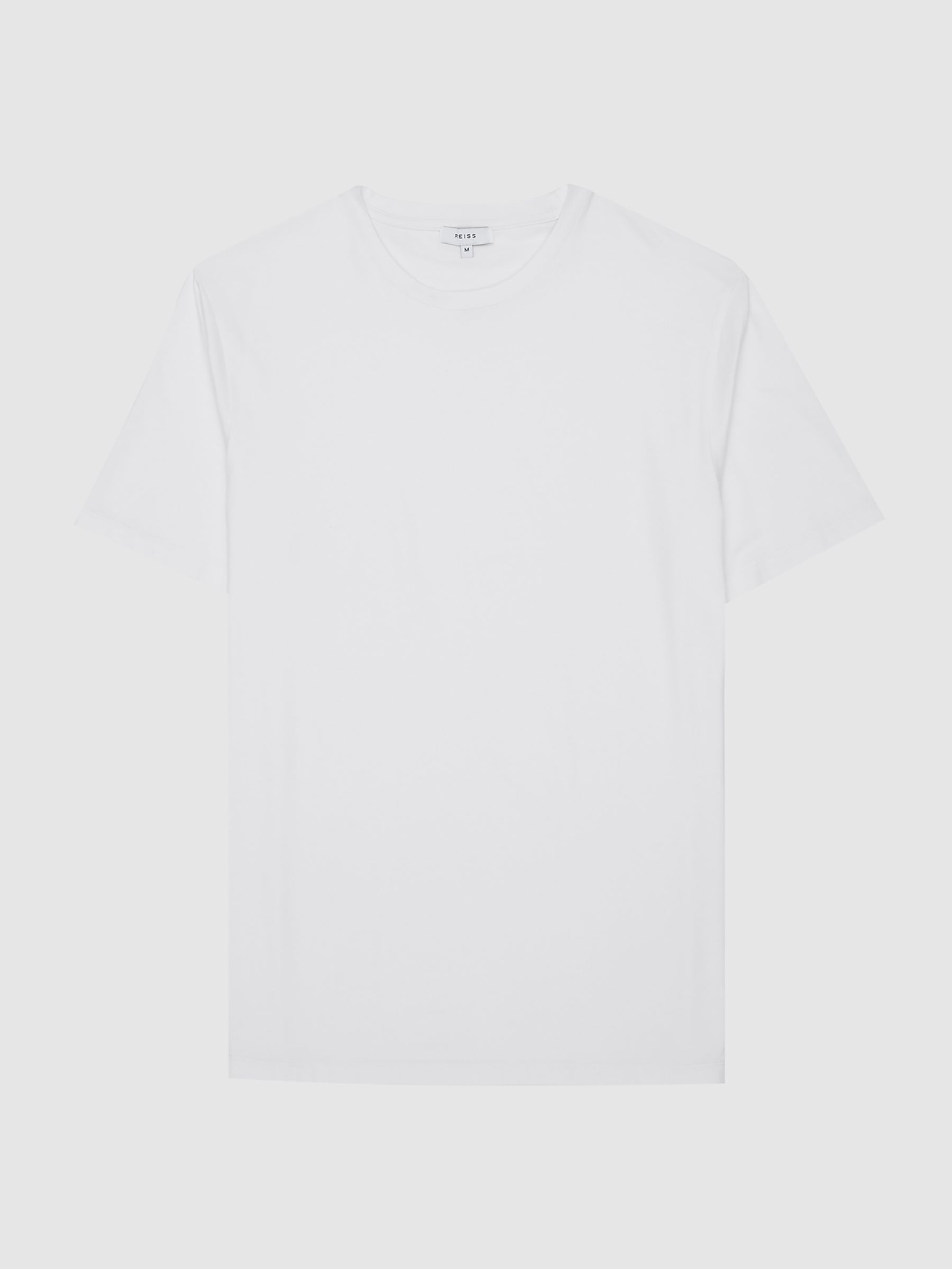 Cotton Crew Neck T-Shirt in White - Image 2 of 6