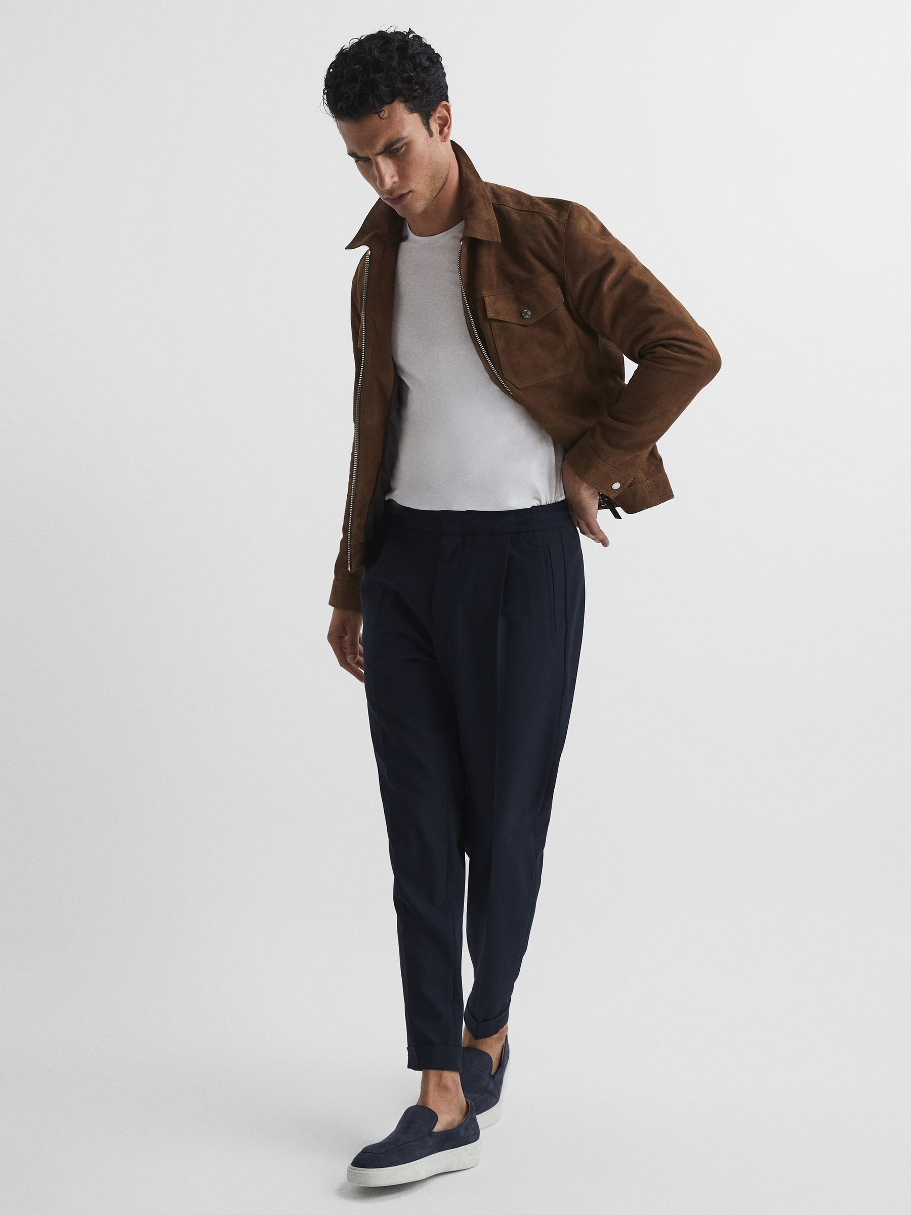 Cotton Crew Neck T-Shirt in White - Image 6 of 6