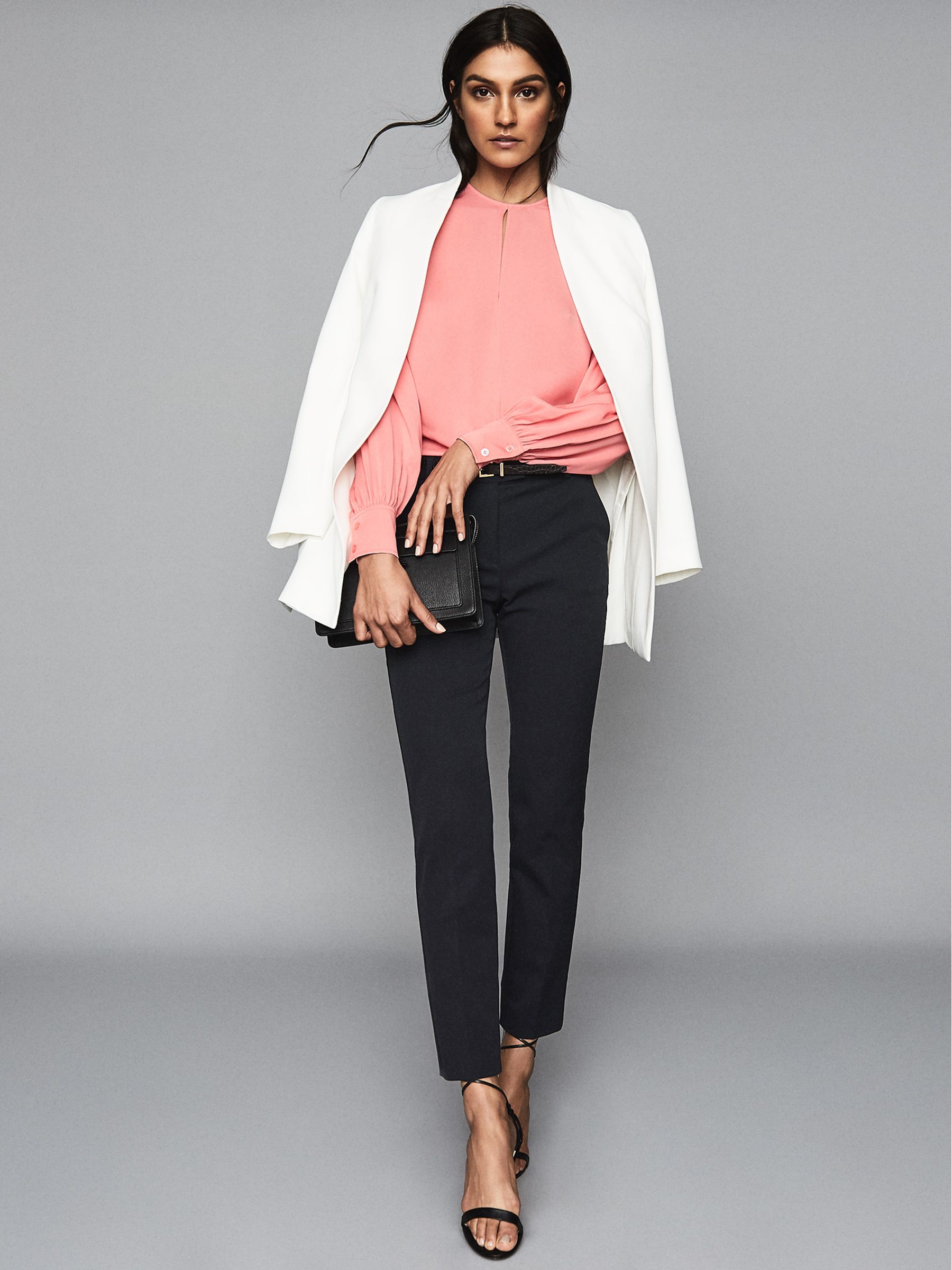 Cropped Tailored Trousers in Navy - Image 1 of 5 Cropped Tailored Trousers in Navy - Image 1 of 5