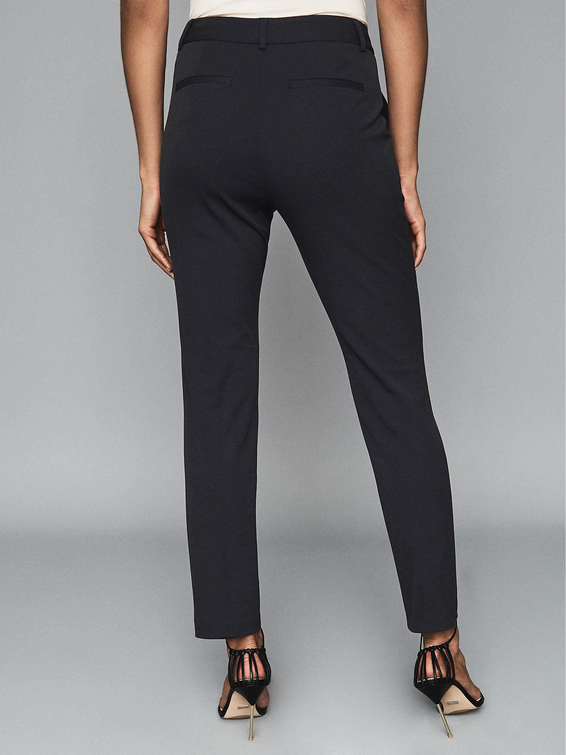 Cropped Tailored Trousers in Navy - Image 4 of 5