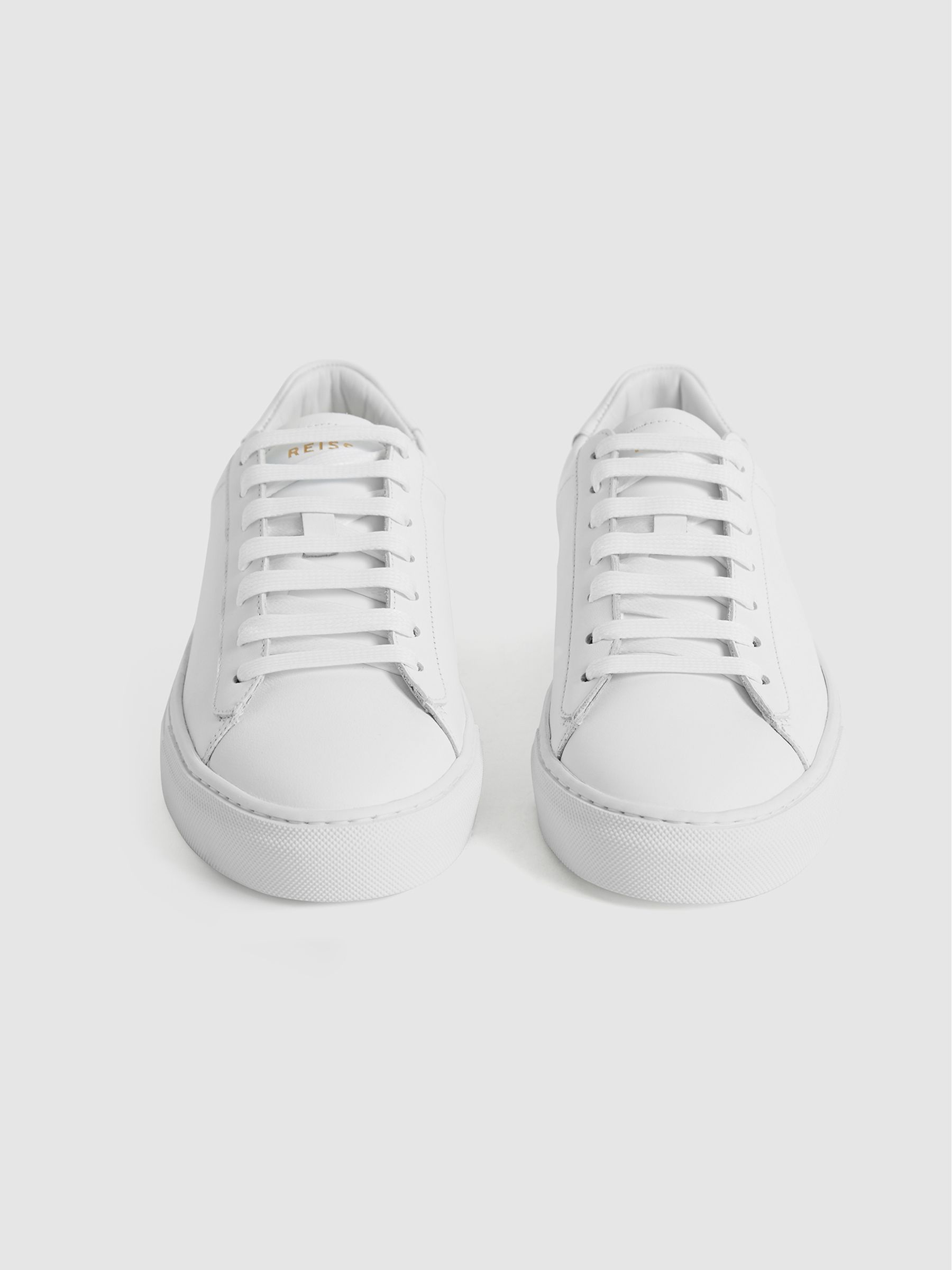 Leather Trainers in White - Image 3 of 7