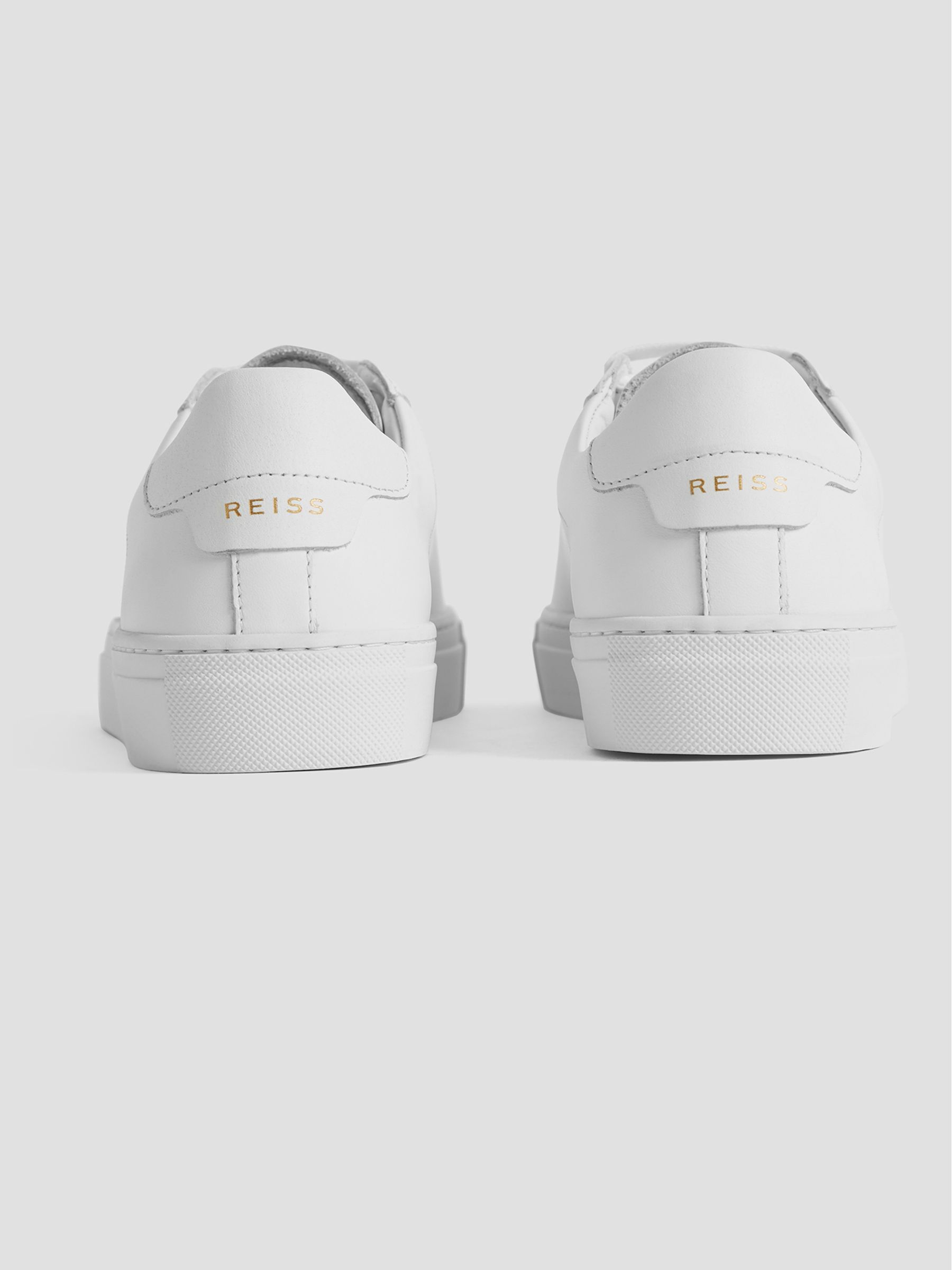 Leather Trainers in White - Image 4 of 7