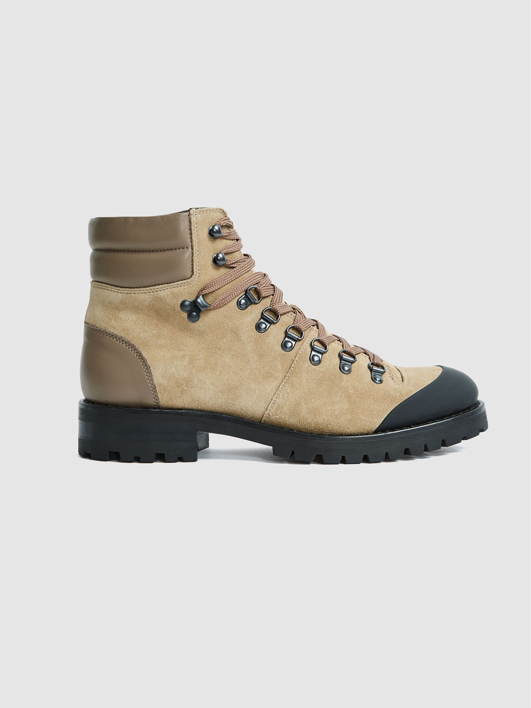 Suede Hiking Boots in Taupe - Image 2 of 5