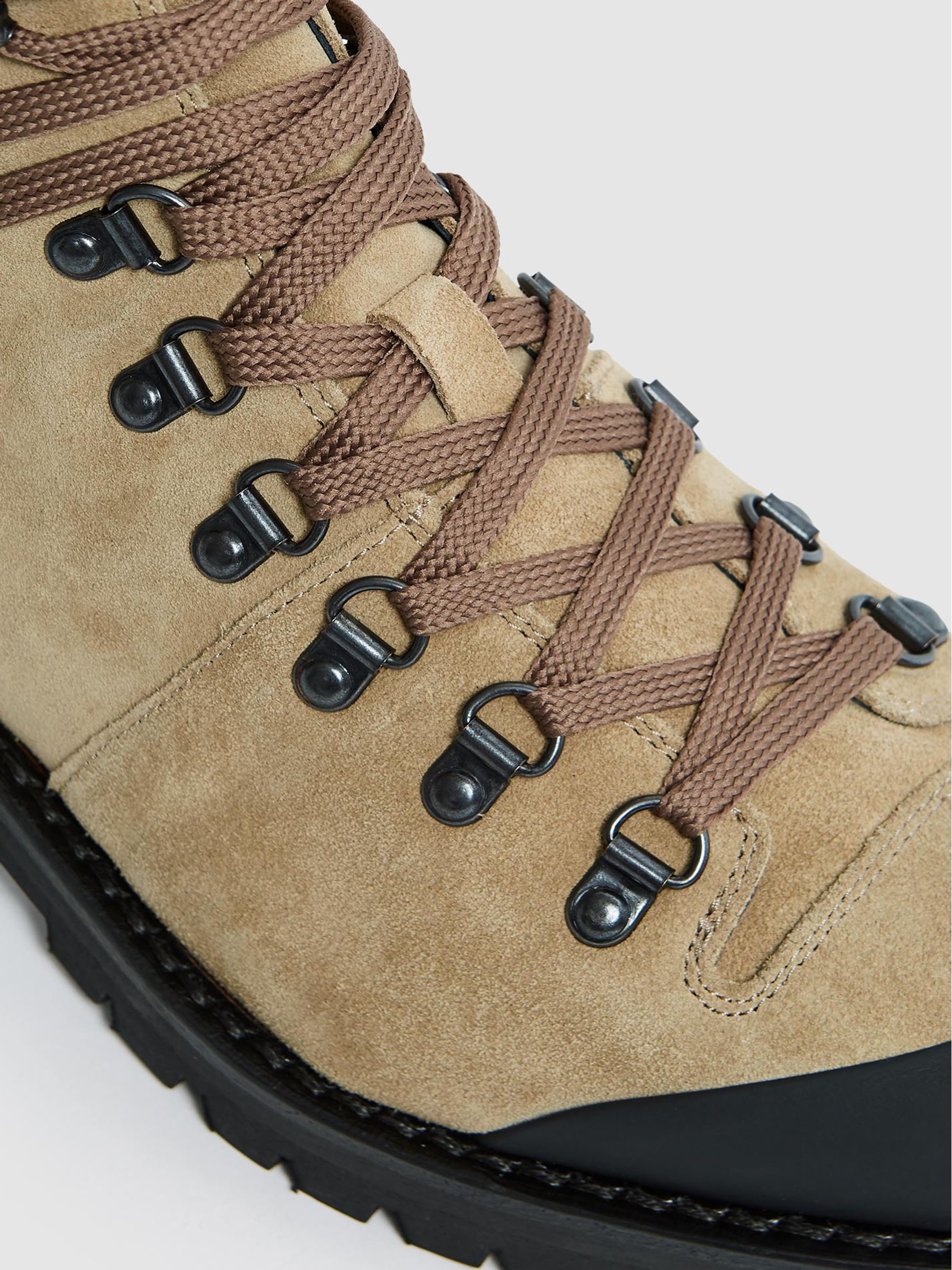 Suede Hiking Boots in Taupe - Image 4 of 5