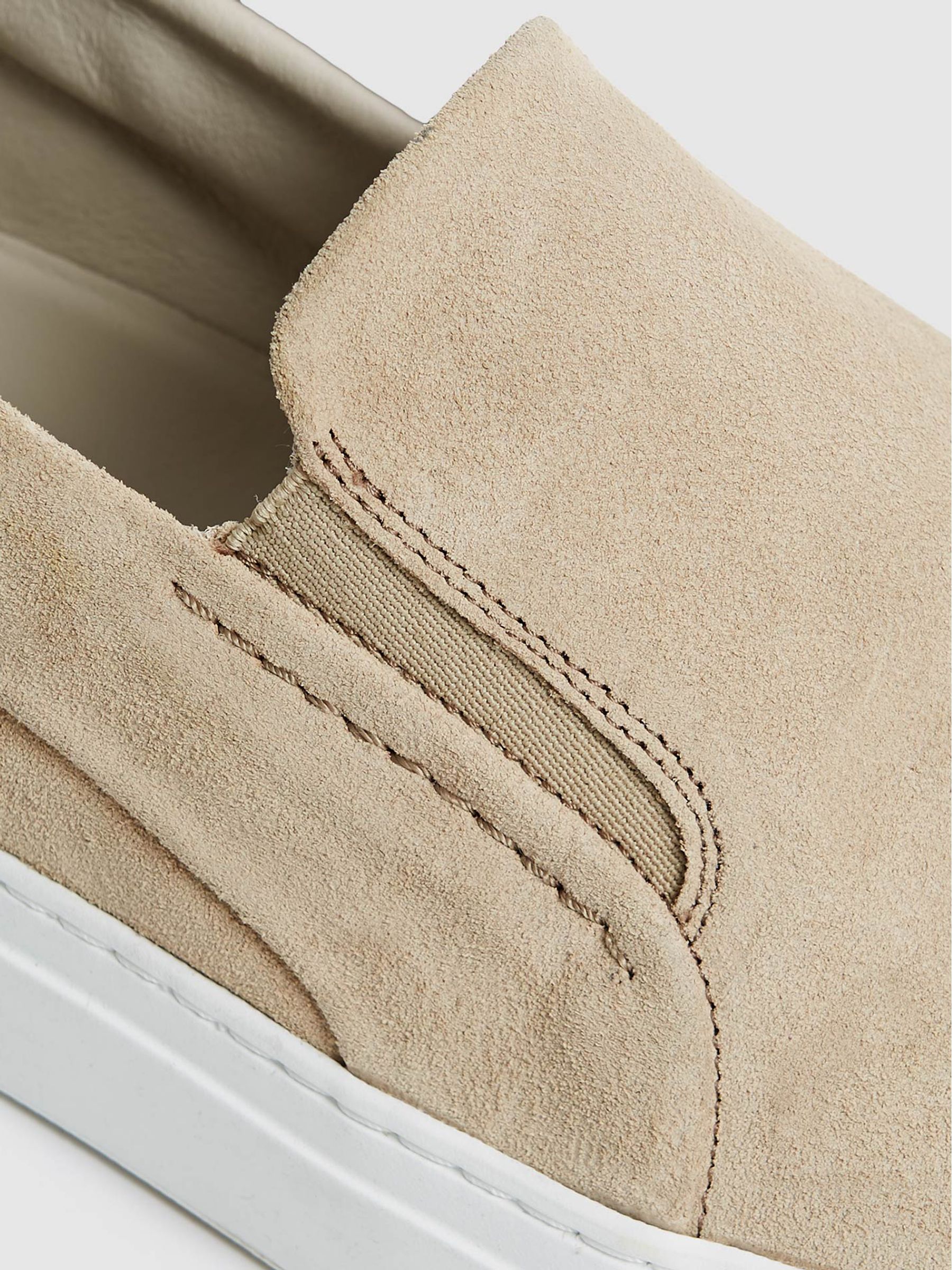 Suede Slip-On Trainers in Sand - Image 4 of 6