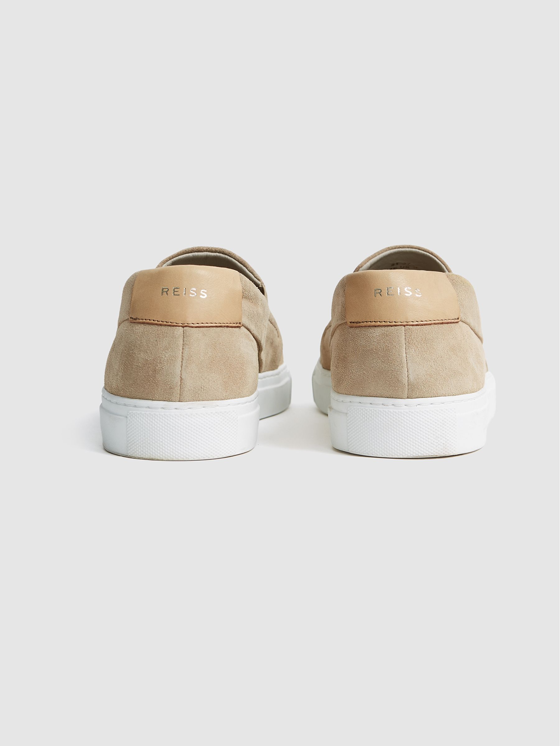 Suede Slip-On Trainers in Sand - Image 5 of 6