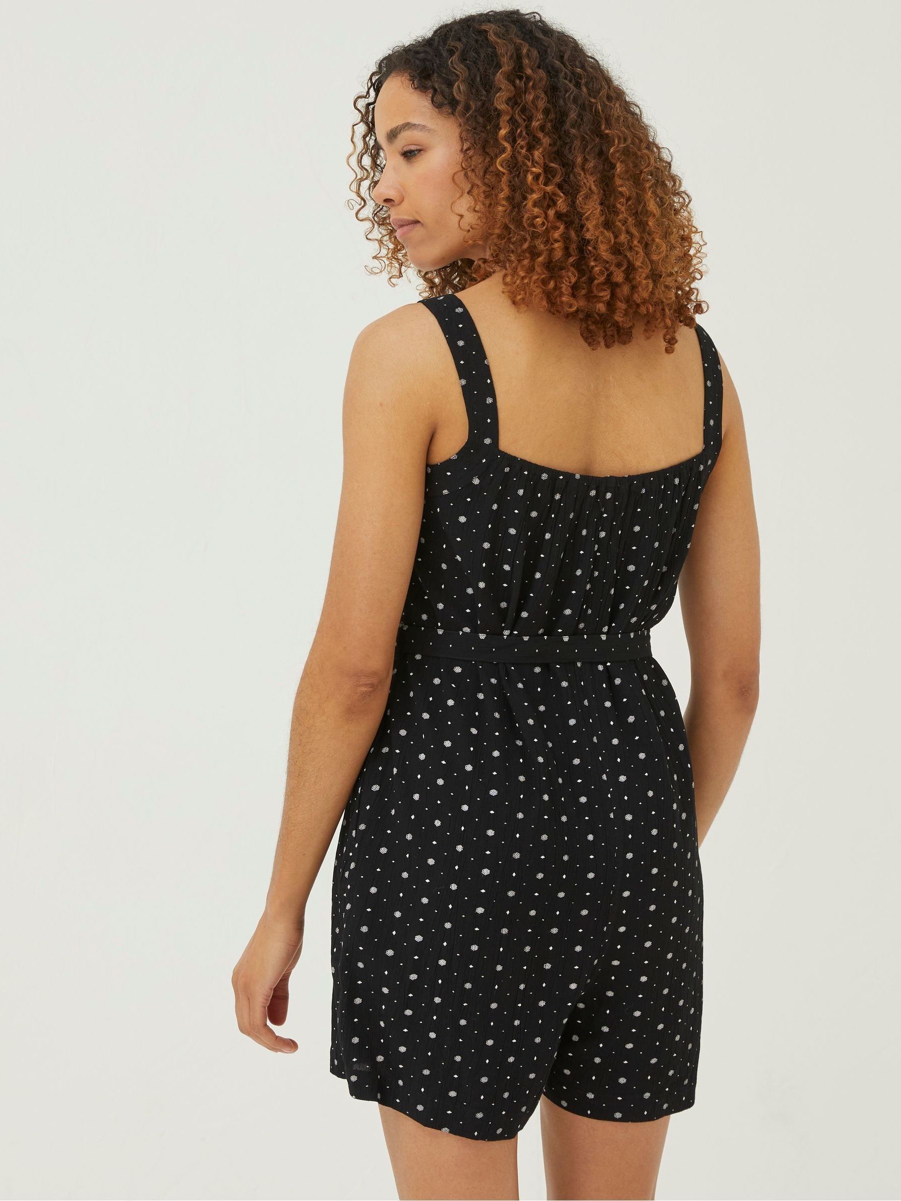 Black Geo Print Annie Playsuit - Image 2 of 5