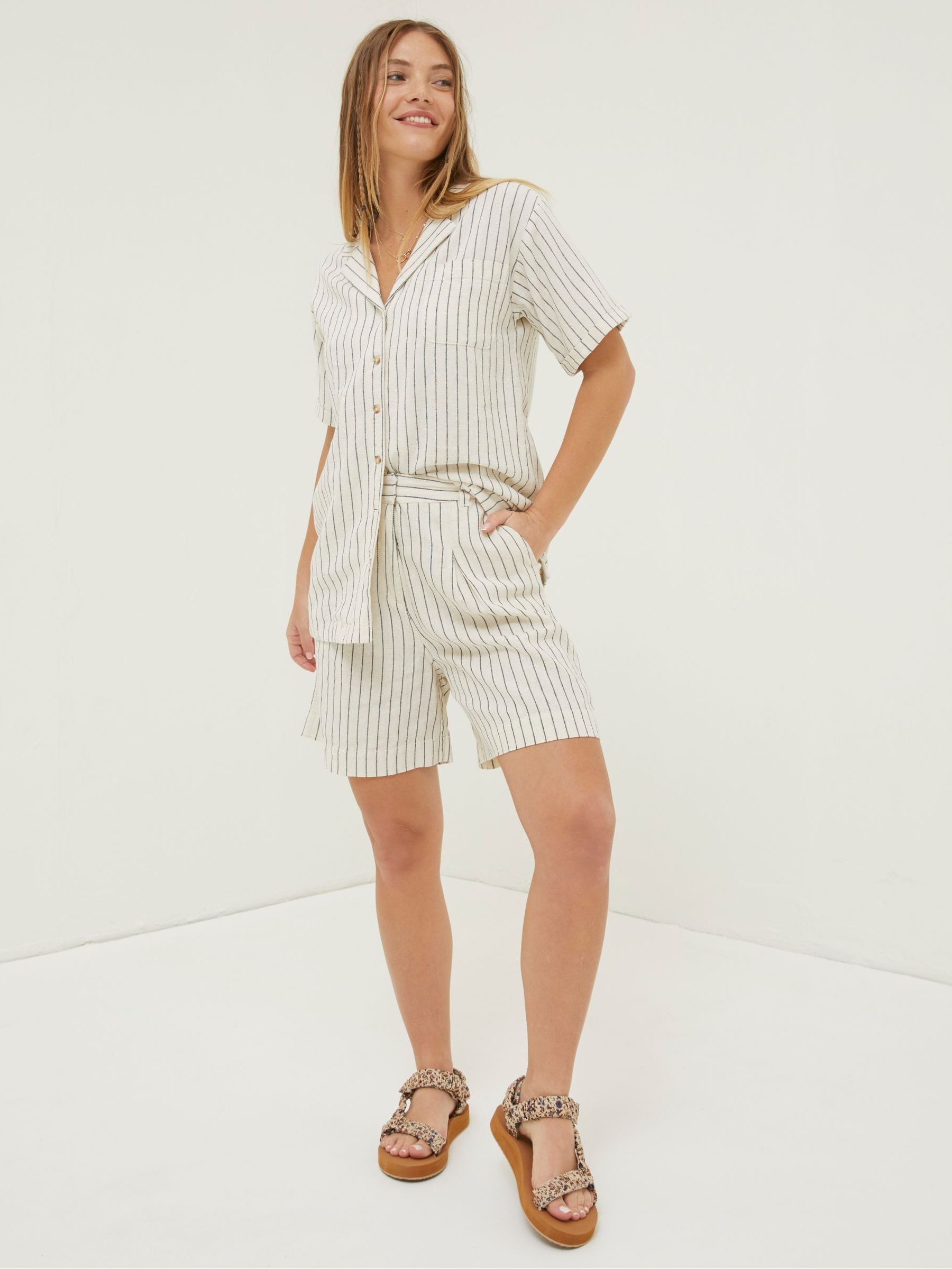 Natural Mali Linen Blend Stripe Shirt - Image 1 of 5