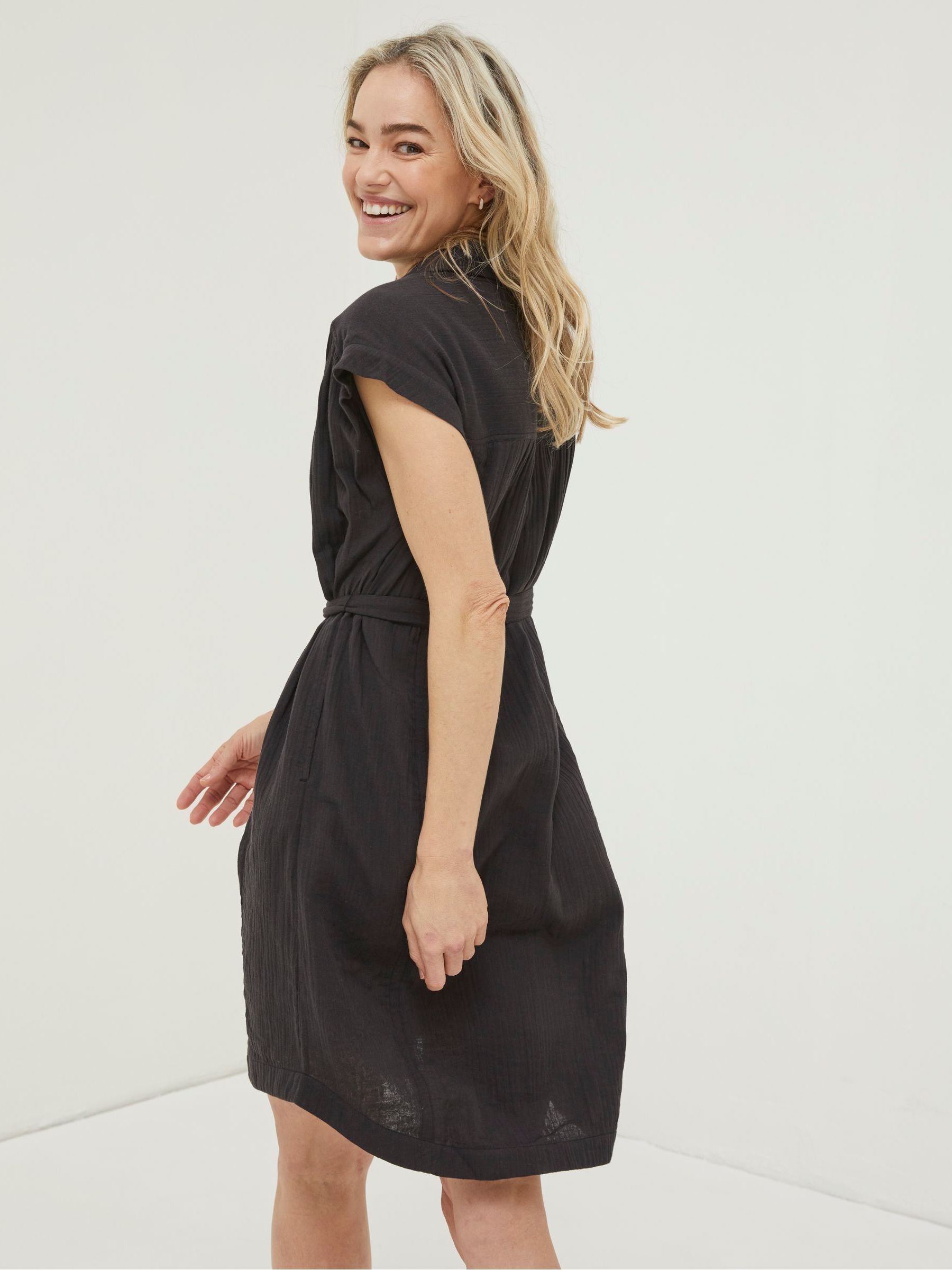 Black Finley Shirt Dress - Image 2 of 5 Black Finley Shirt Dress - Image 2 of 5