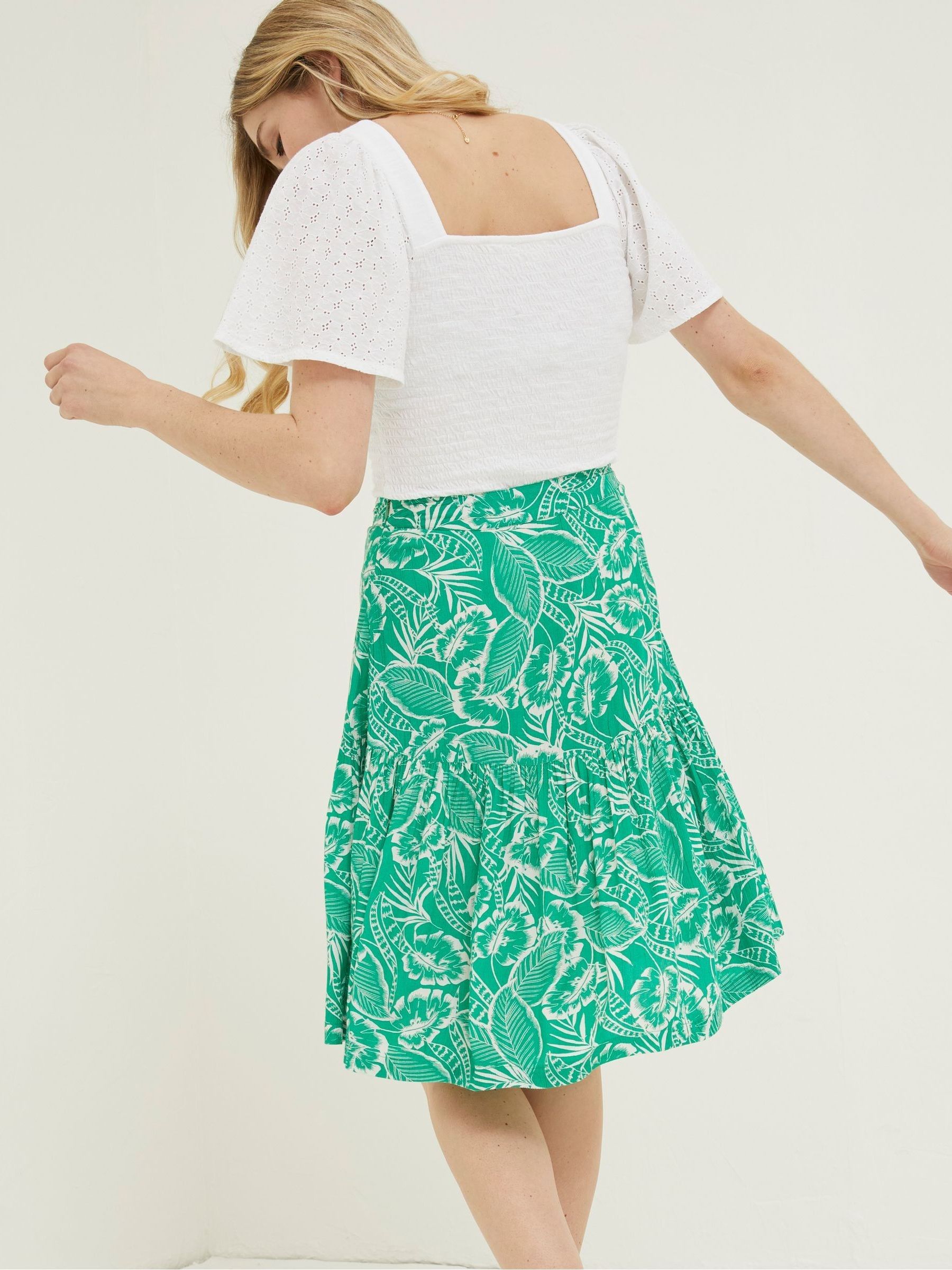 Green Remy Tropical Leaf Skirt - Image 2 of 4