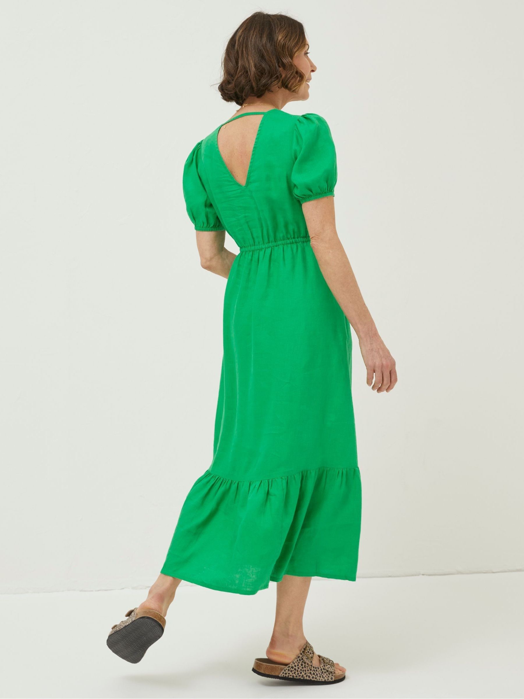 Green Vivvie Linen Midi Dress - Image 2 of 5
