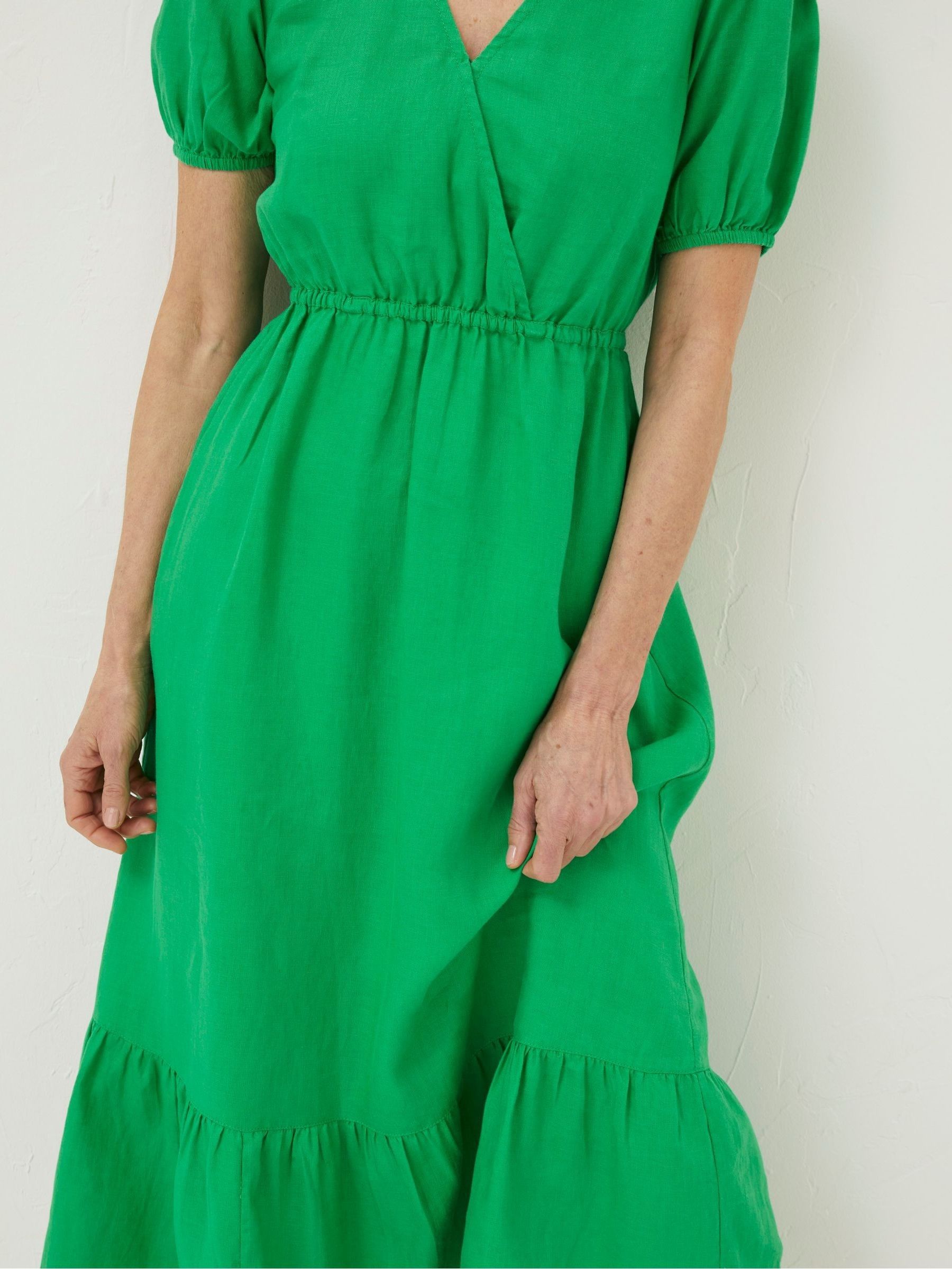 Green Vivvie Linen Midi Dress - Image 5 of 5