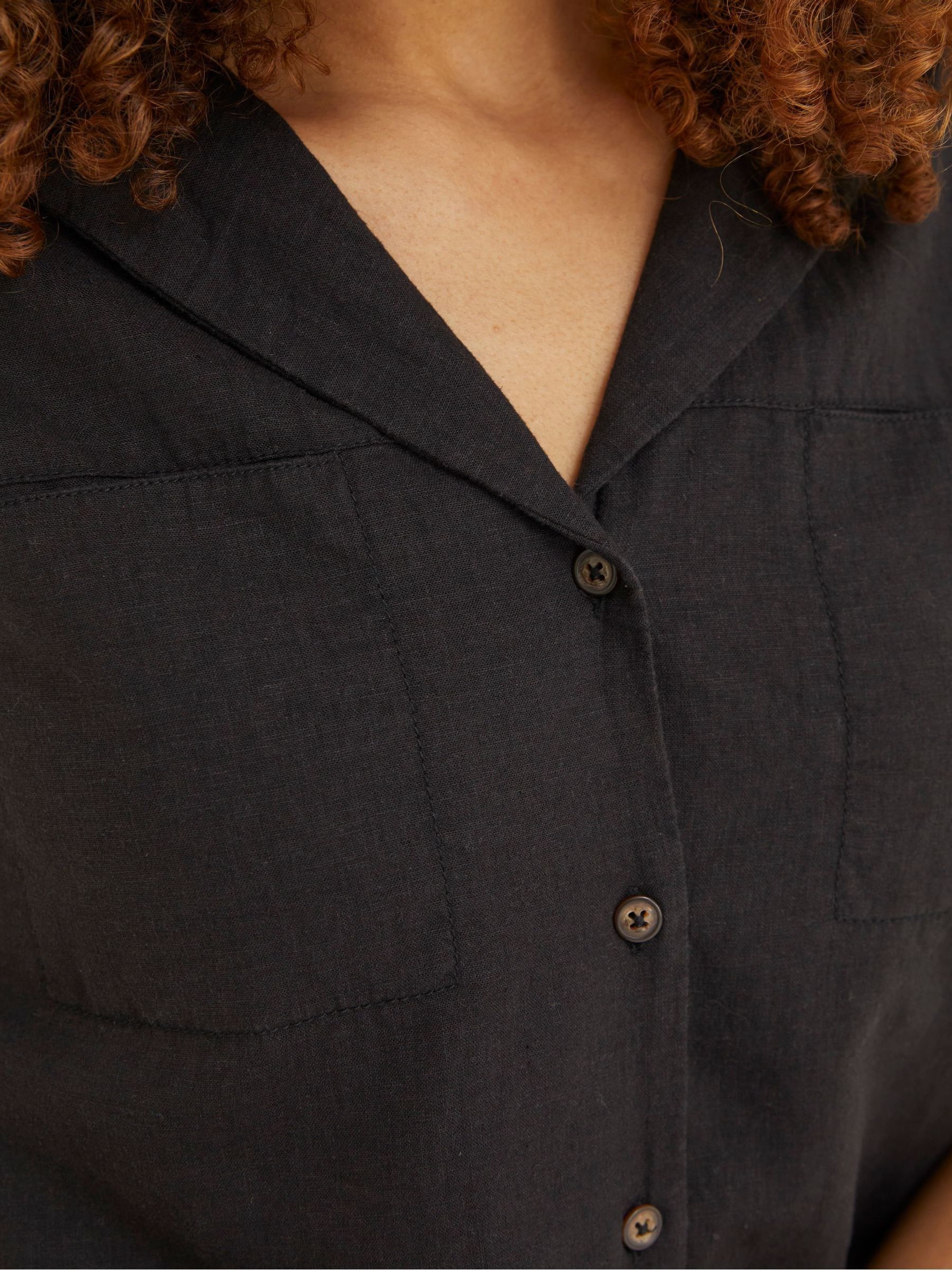 Black Linen Blend Val Shirt - Image 5 of 7