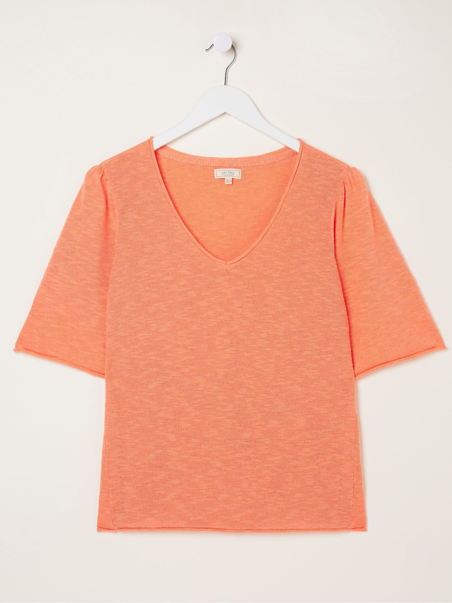 Orange V-Neck Angela Knitted Top - Image 5 of 5