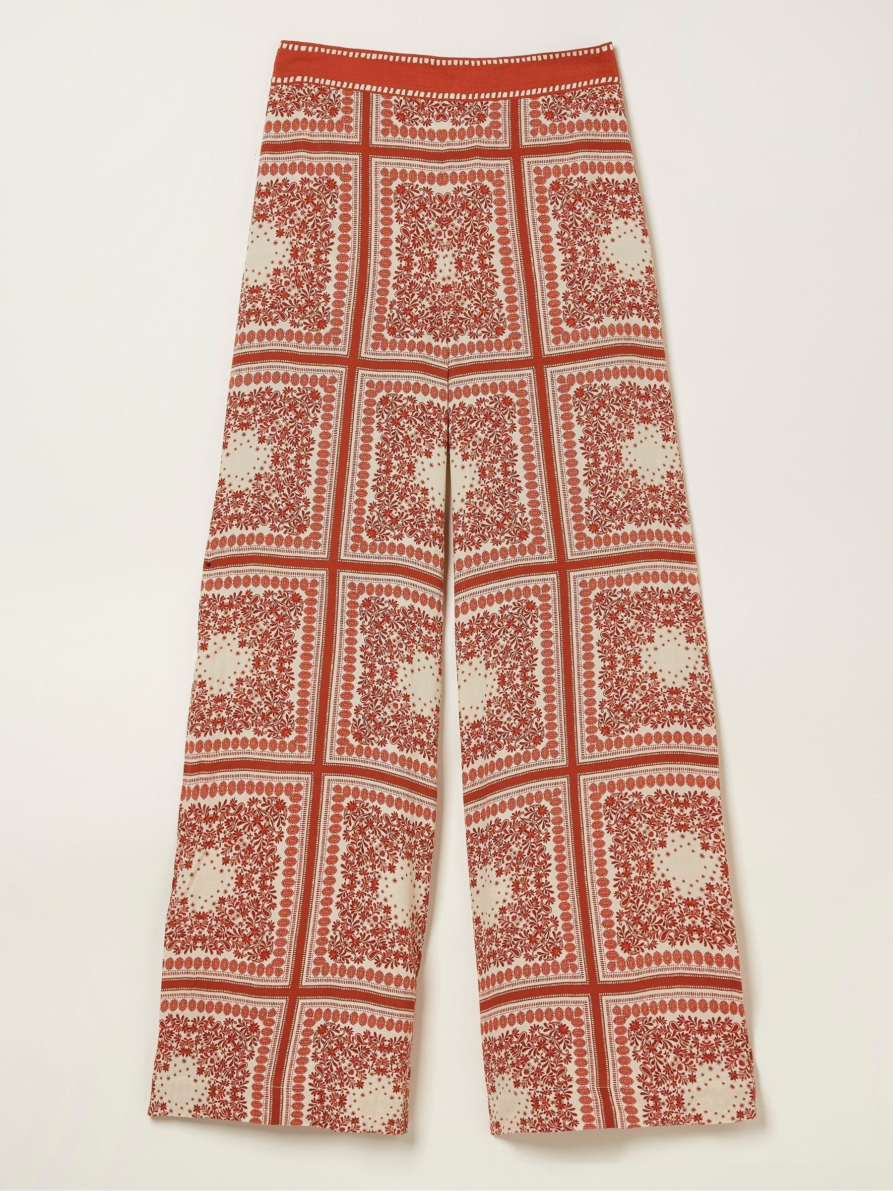 Natural Scarf Print Palazzo Trousers - Image 6 of 6