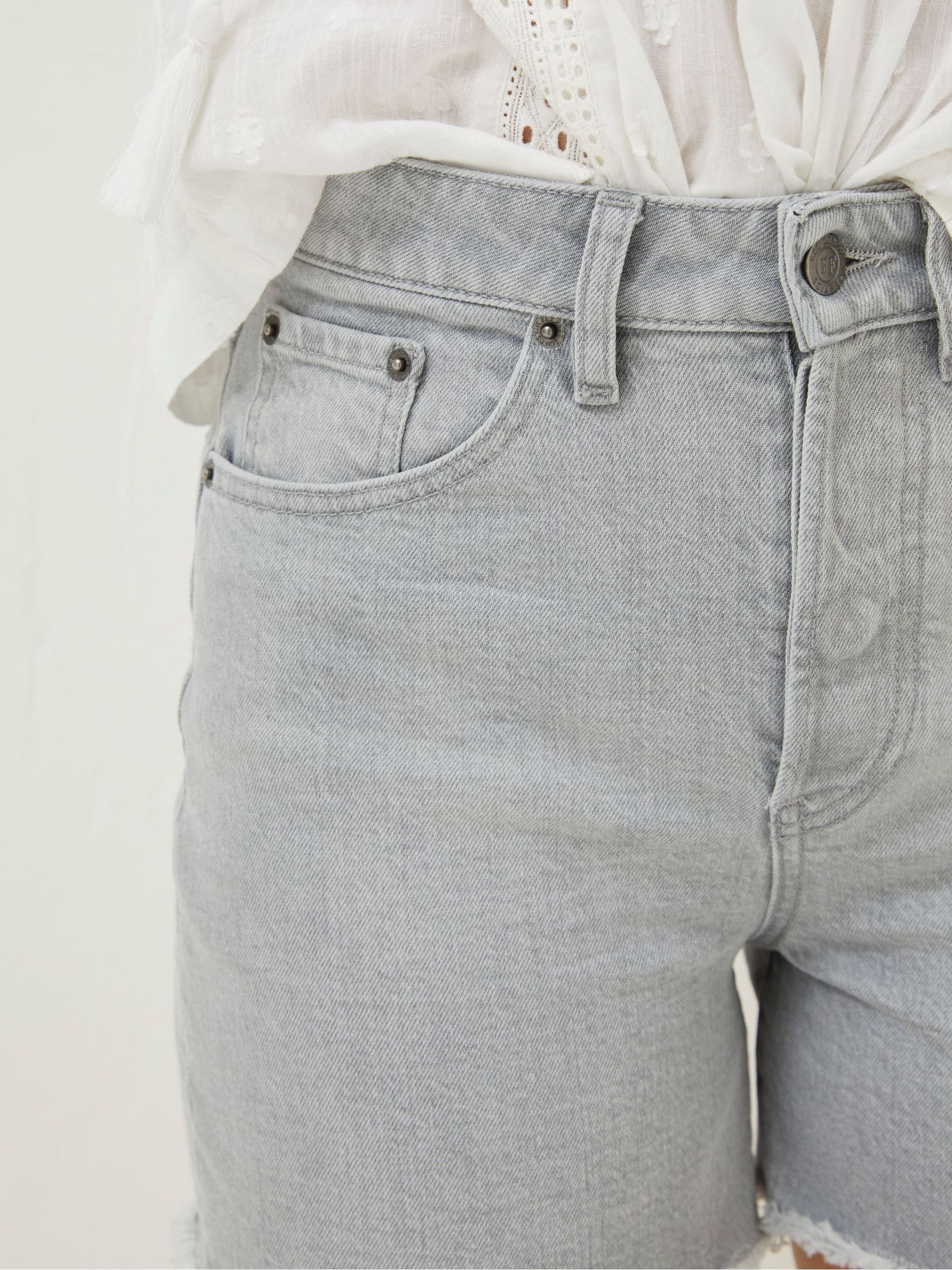 Grey Courtney Cut Off Denim Shorts - Image 4 of 5