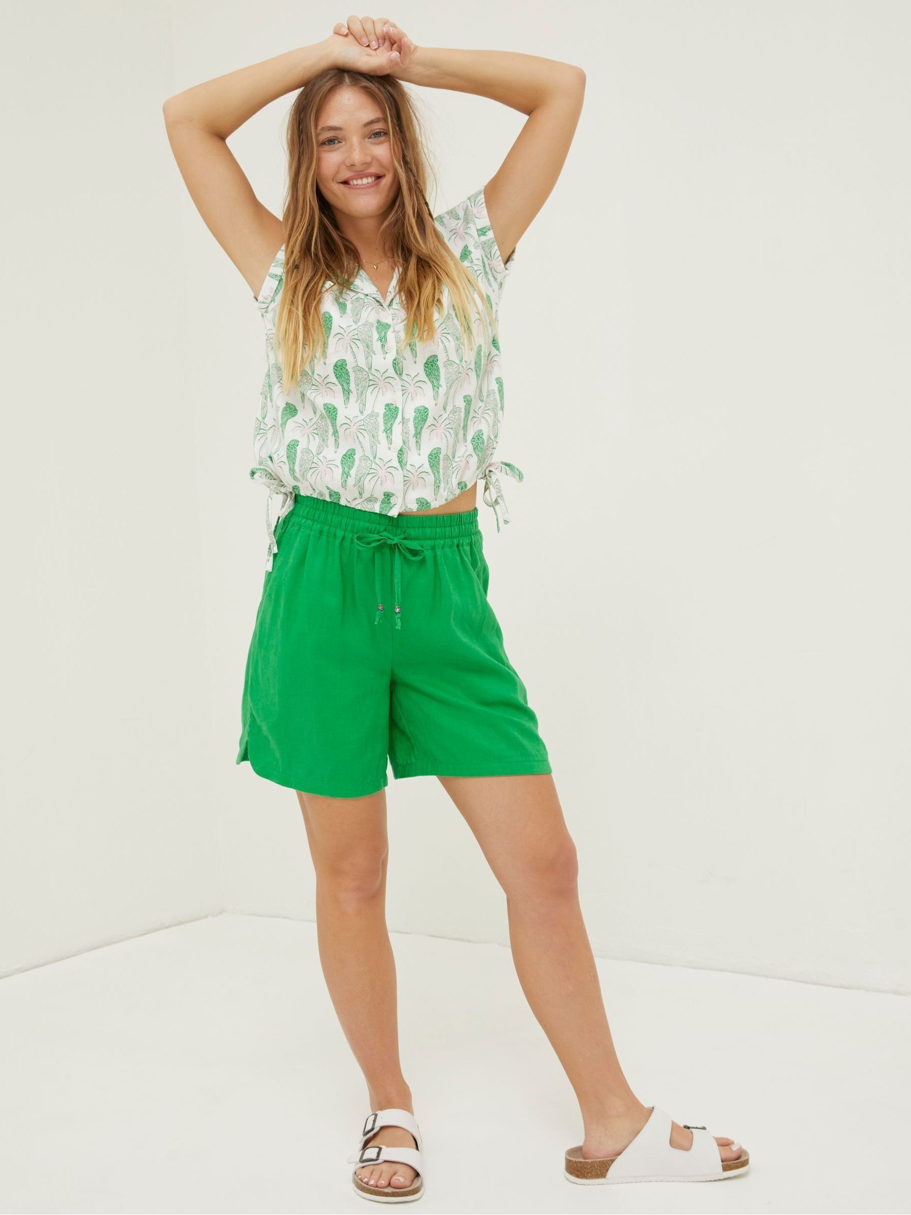 Green Tenby Linen Shorts - Image 1 of 4