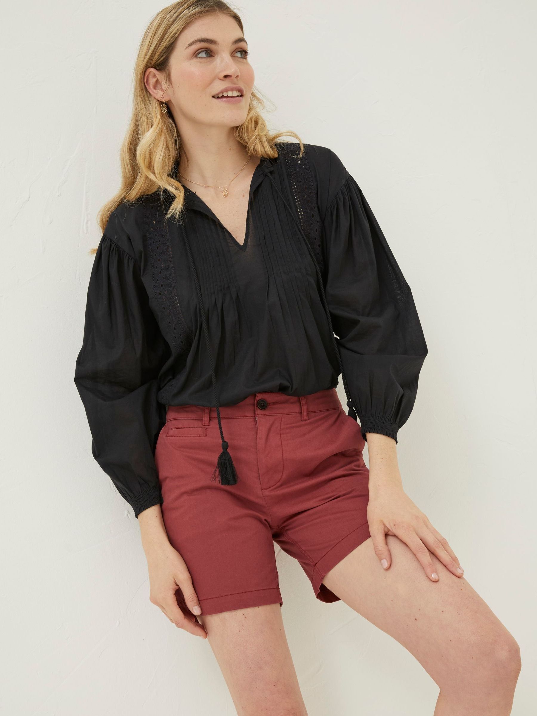 Red Padstow Chino Shorts - Image 1 of 5