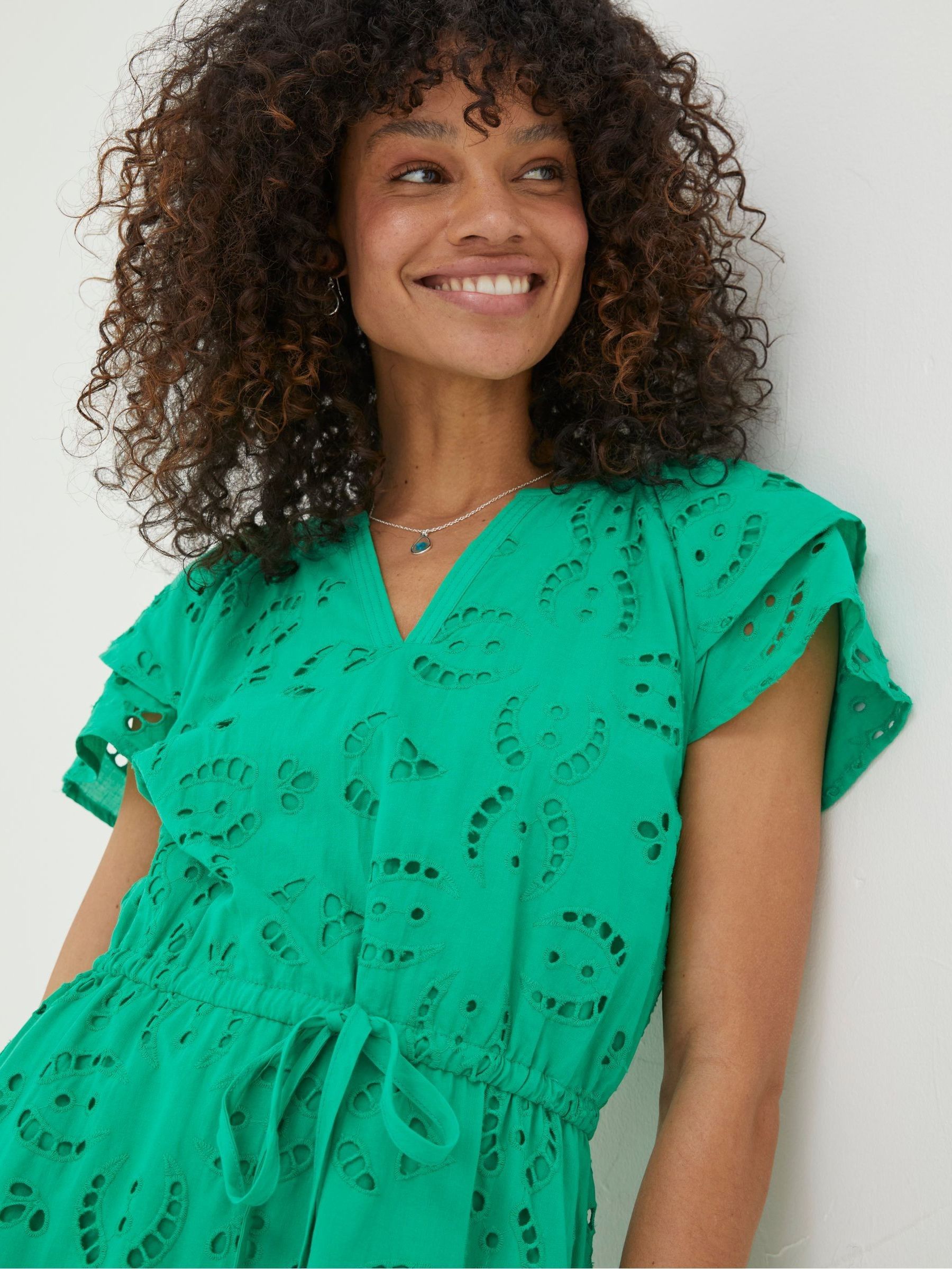 Green Brady Broderie Dress - Image 4 of 6