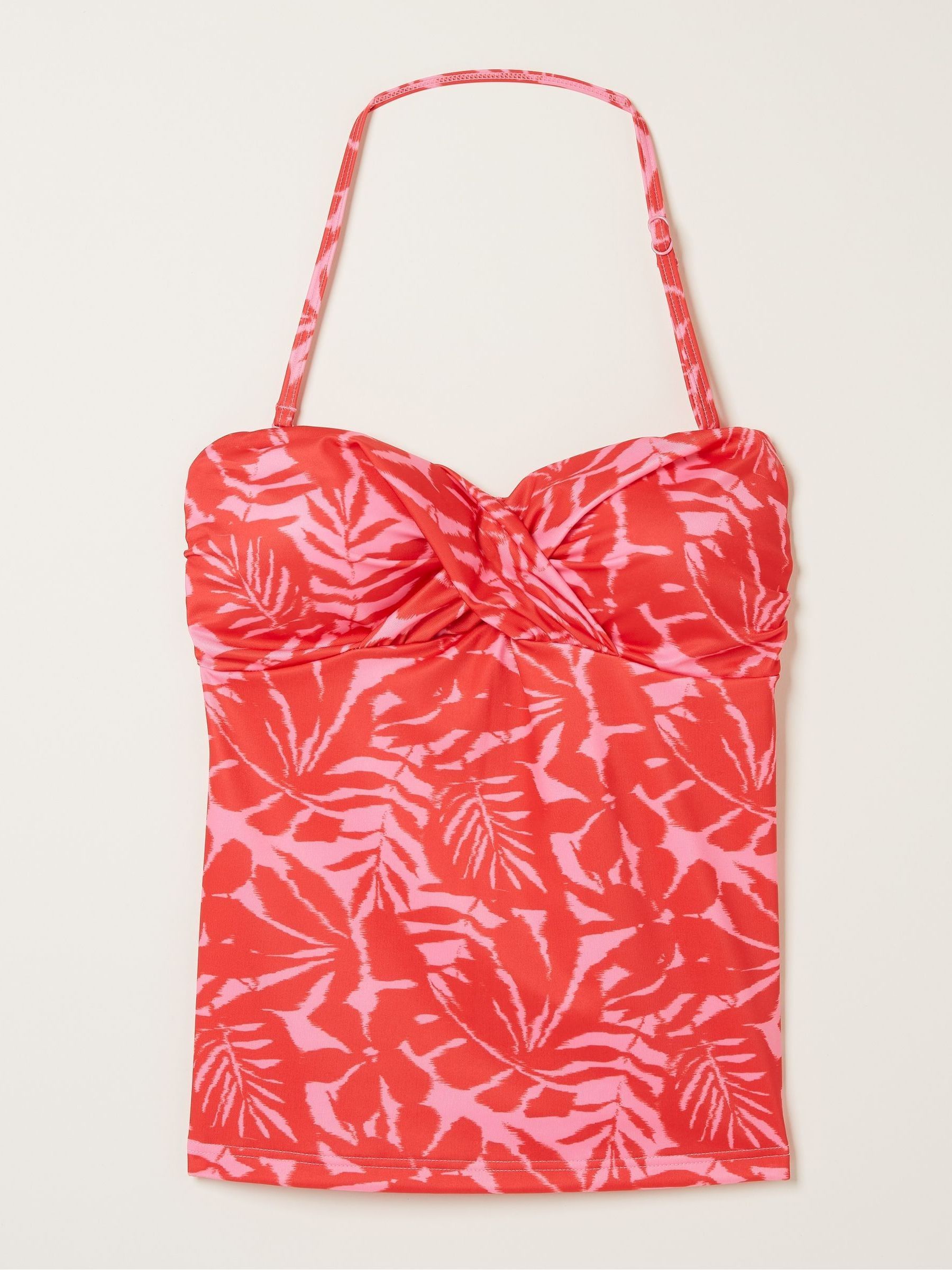 Pink Ikat Leaves Tankini Top - Image 5 of 5
