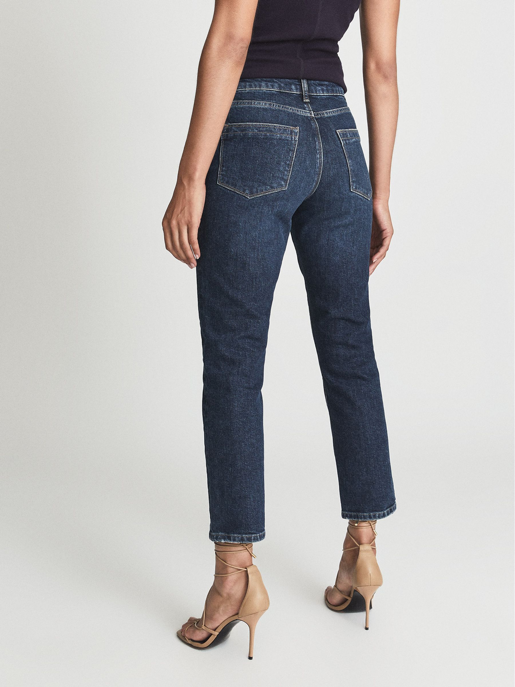 Mid Rise Slim Cut Jeans in Dark Blue - Image 5 of 6