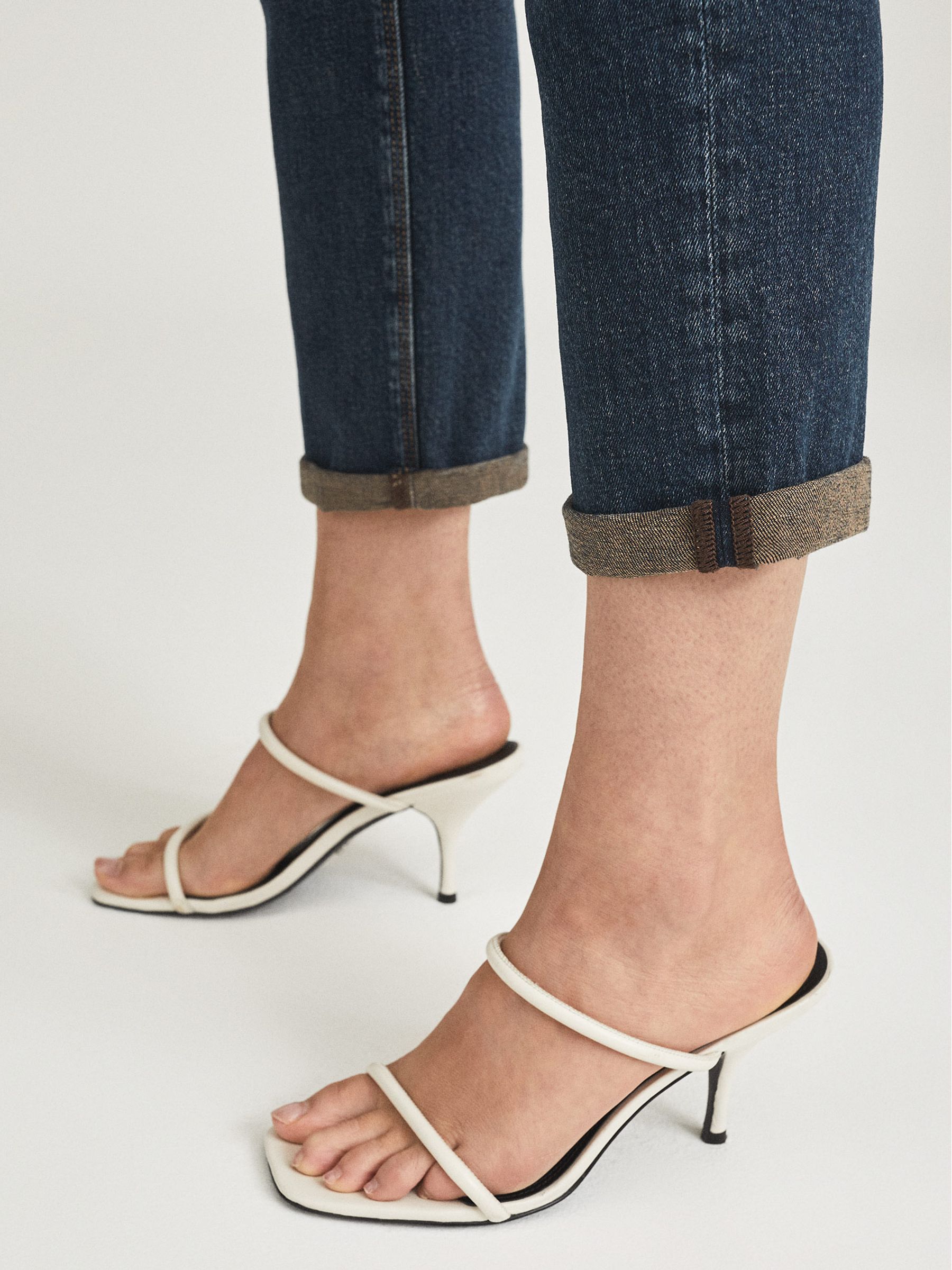 Mid Rise Slim Cut Jeans in Dark Blue - Image 6 of 6