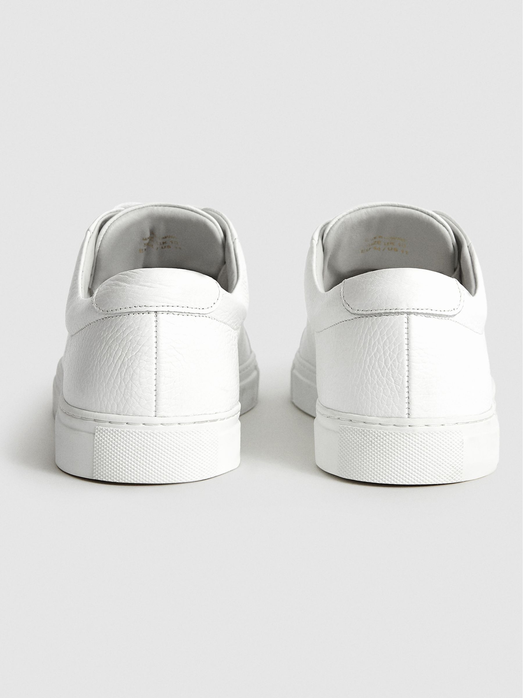 Tumbled Leather Sneakers in White - Image 5 of 6