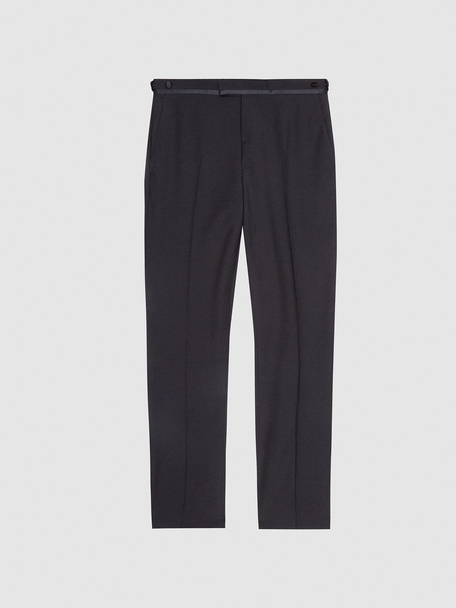 Modern Fit Tuxedo Trousers in Navy - Image 2 of 5