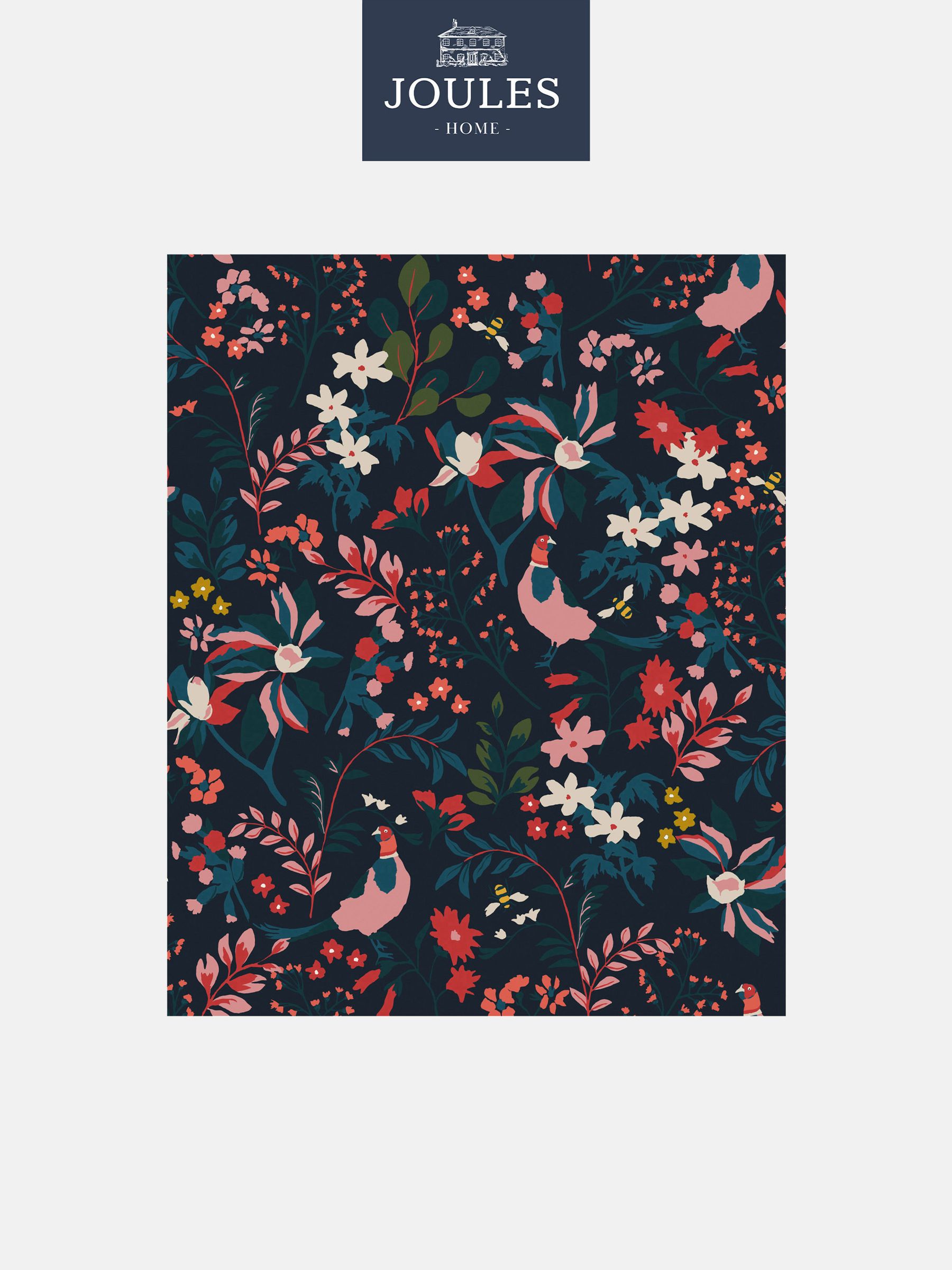 French Navy Fields Edge Floral Wallpaper - Image 2 of 3