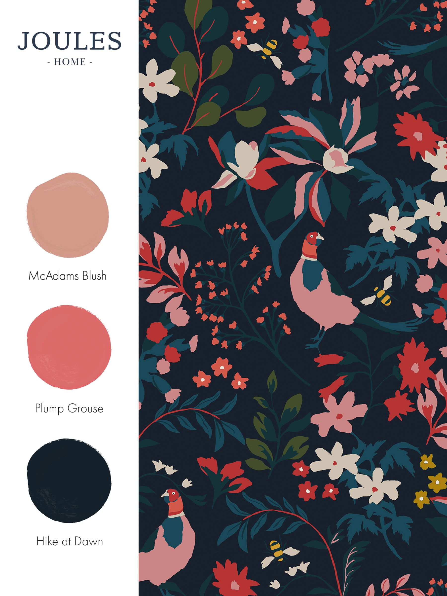 French Navy Fields Edge Floral Wallpaper - Image 3 of 3