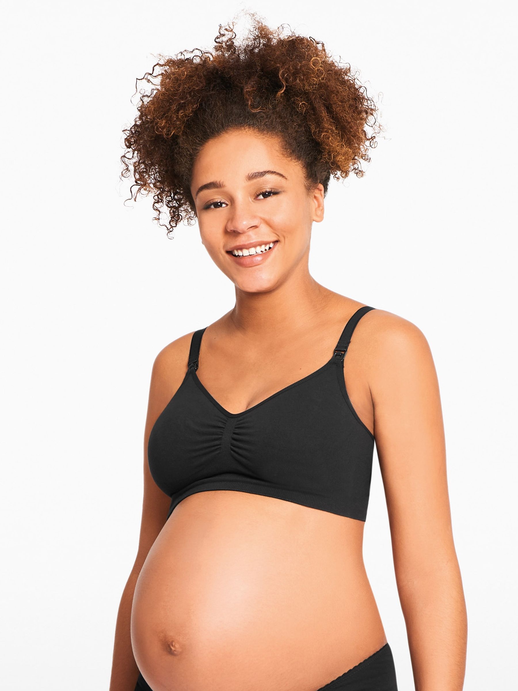 Black Emma-Jane Cotton Rich Seamless Maternity & Nursing Bra - Image 1 of 4
