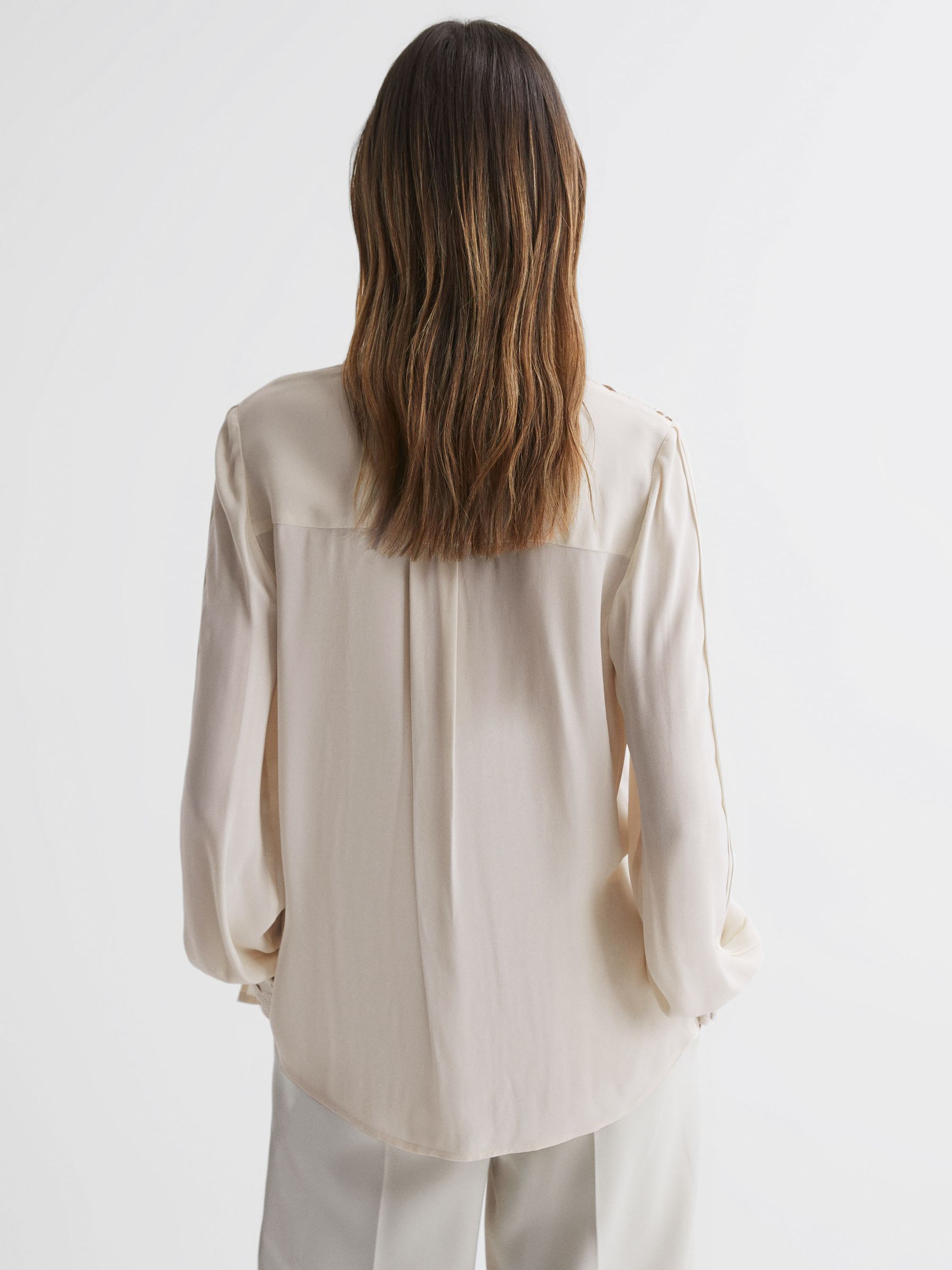 Lace Cut-Out Blouse in Ivory - Image 5 of 5