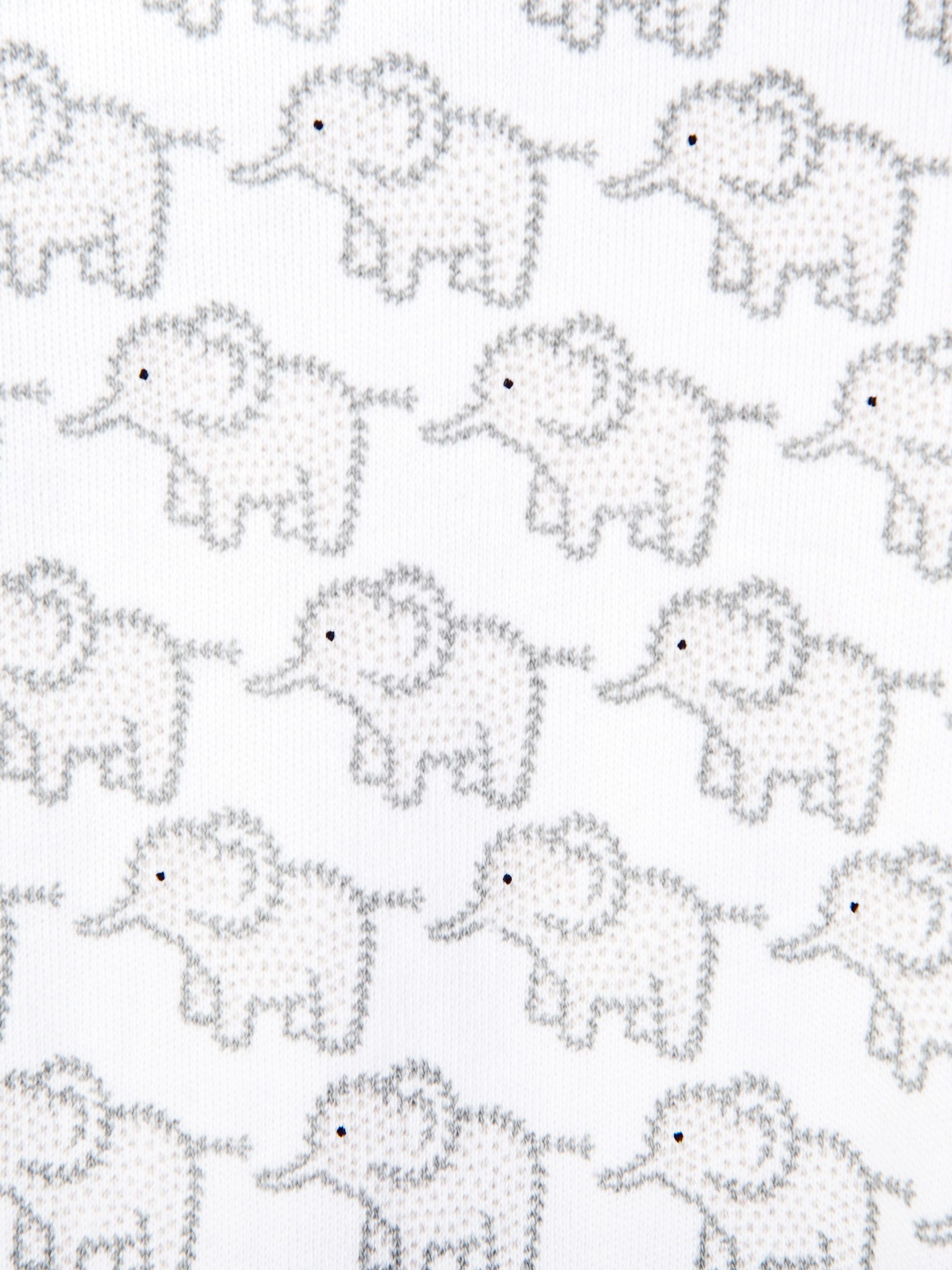 Grey Little Elephant Cotton Baby Sleepsuit - Image 2 of 2