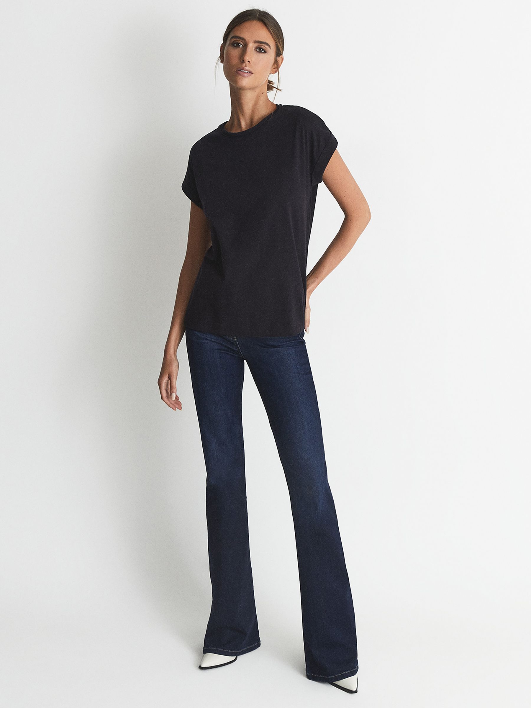 Cotton-Jersey Crew Neck T-Shirt in Navy - Image 3 of 6