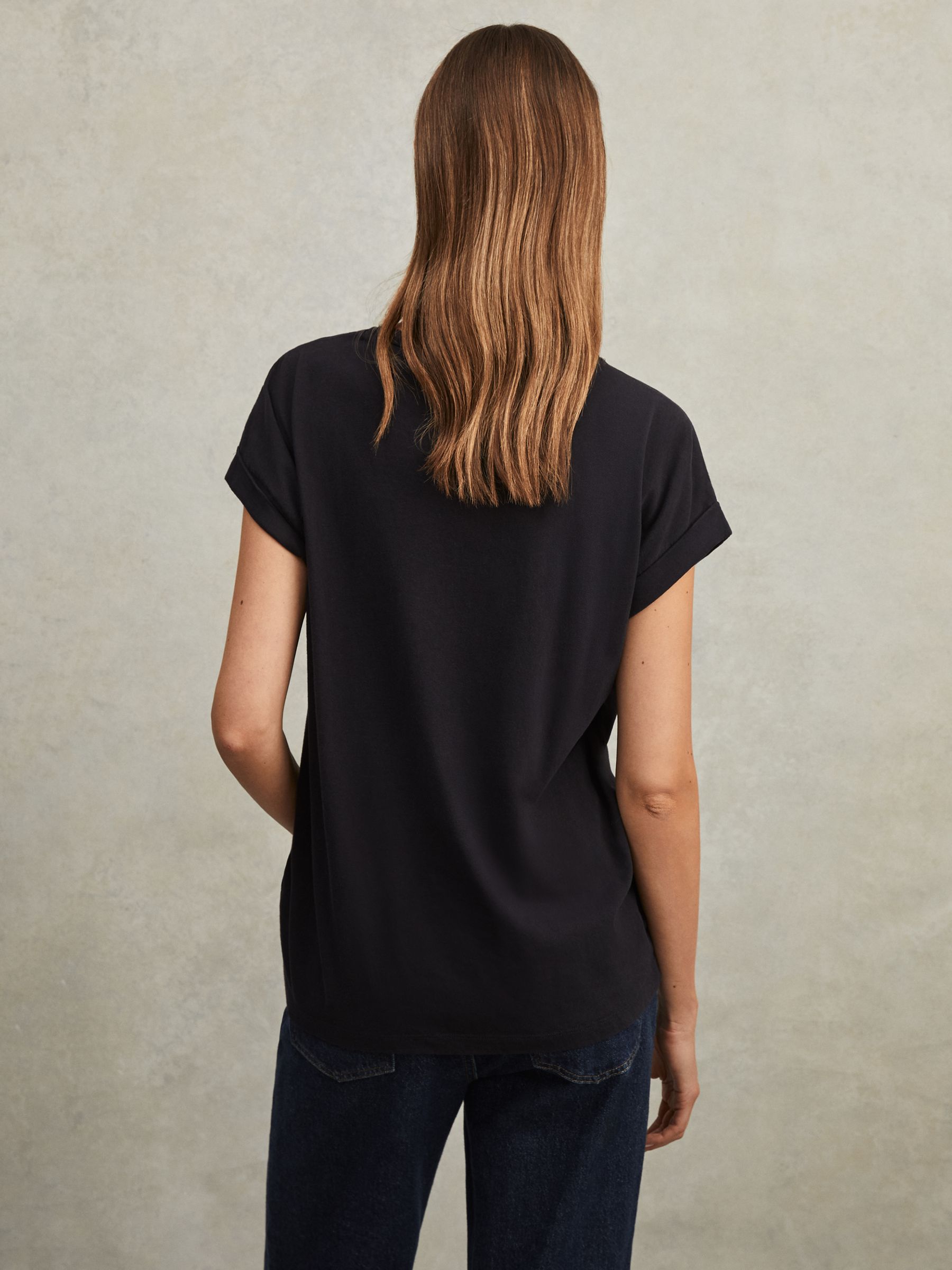 Cotton-Jersey Crew Neck T-Shirt in Navy - image 4