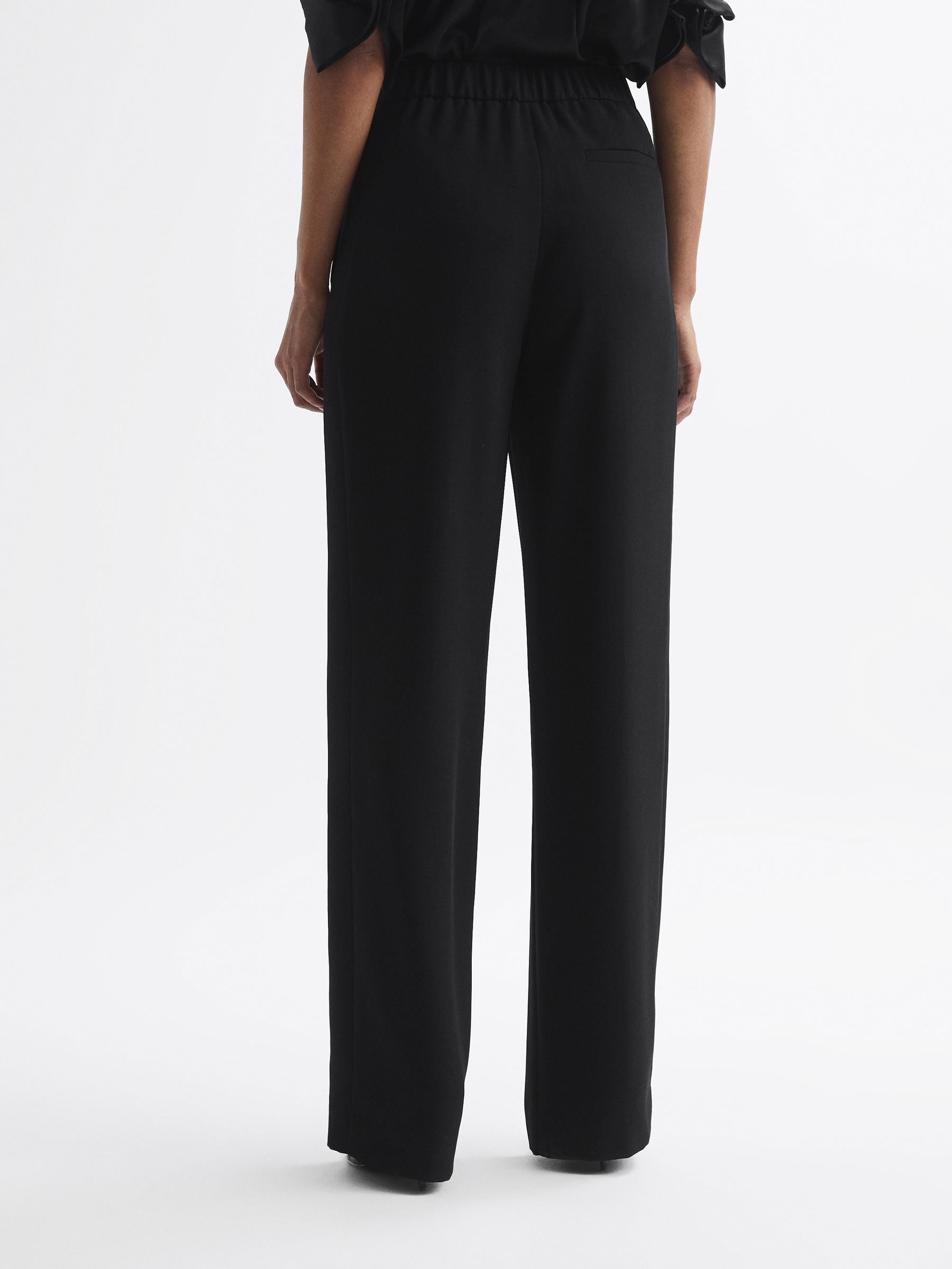 Elasticated Waist Wide Leg Trousers in Black - Image 5 of 7
